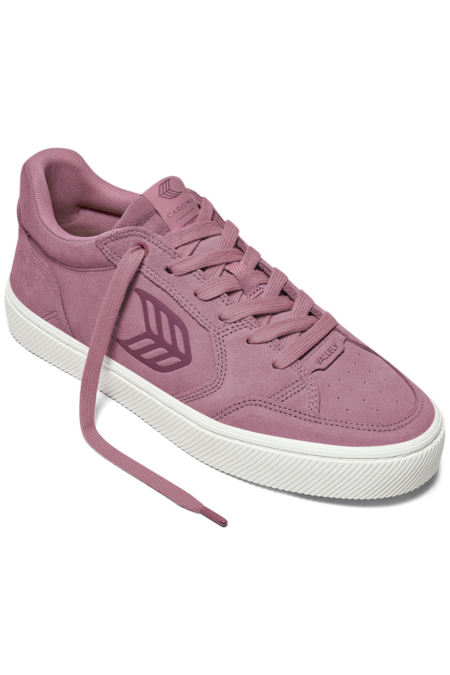 VALLELY BLUSH PINK SUEDE DUSKY ORCHID LOGO SNEAKER 2