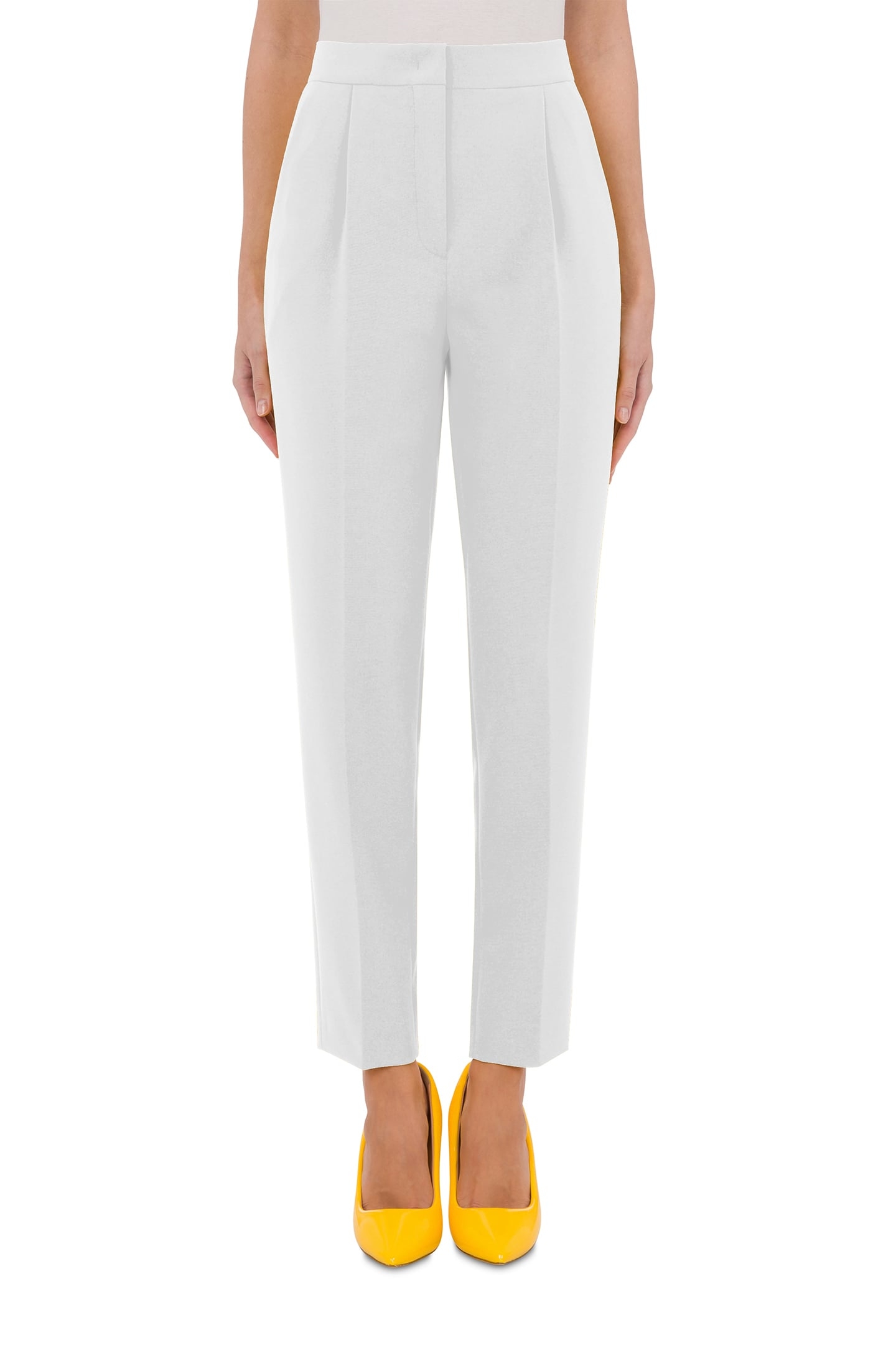 CREPE CIGARETTE TROUSERS WHITE 1
