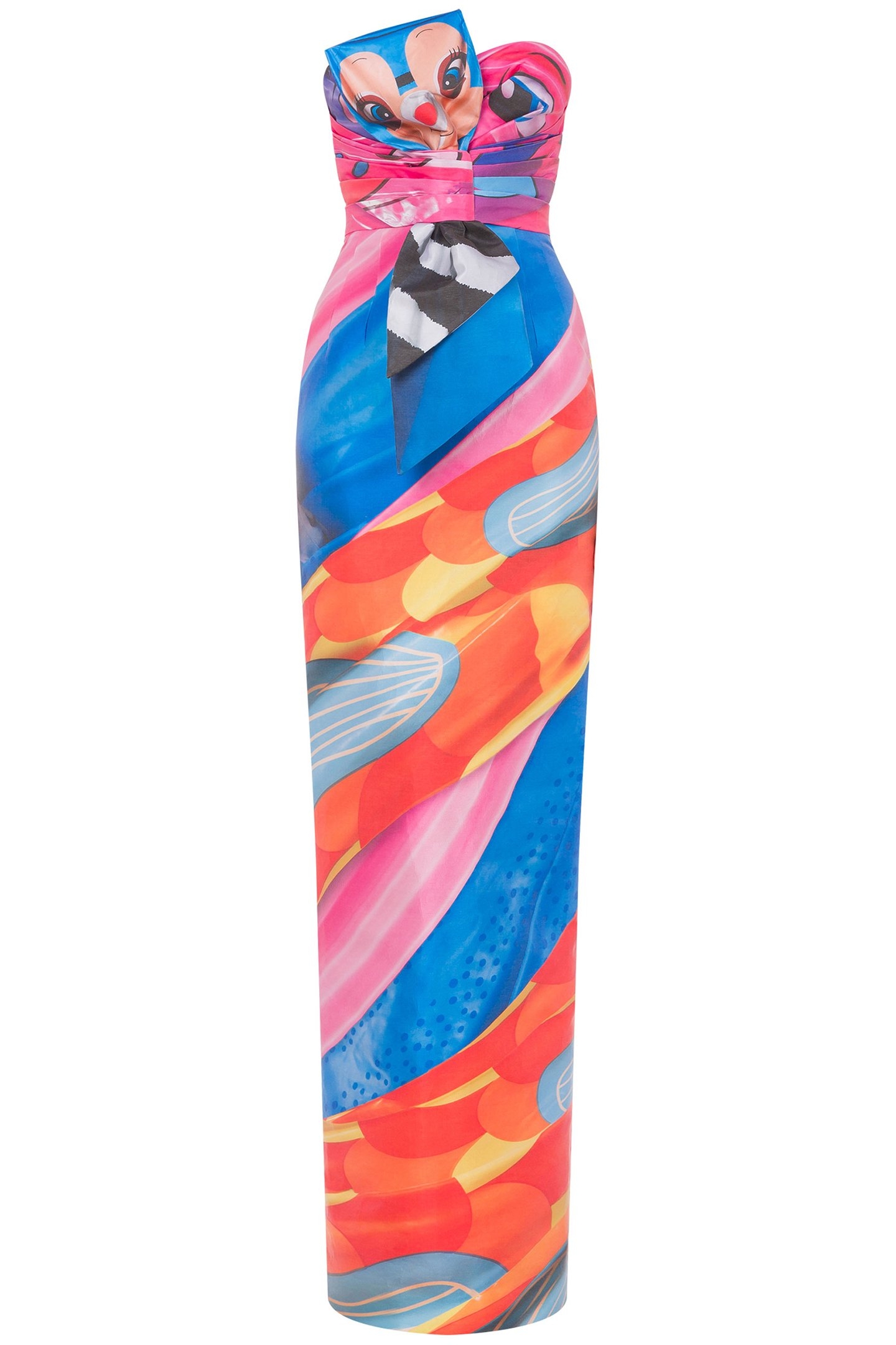 INFLATABLE ANIMALS SHANTUNG BUSTIER DRESS MULTICOLOUR 3