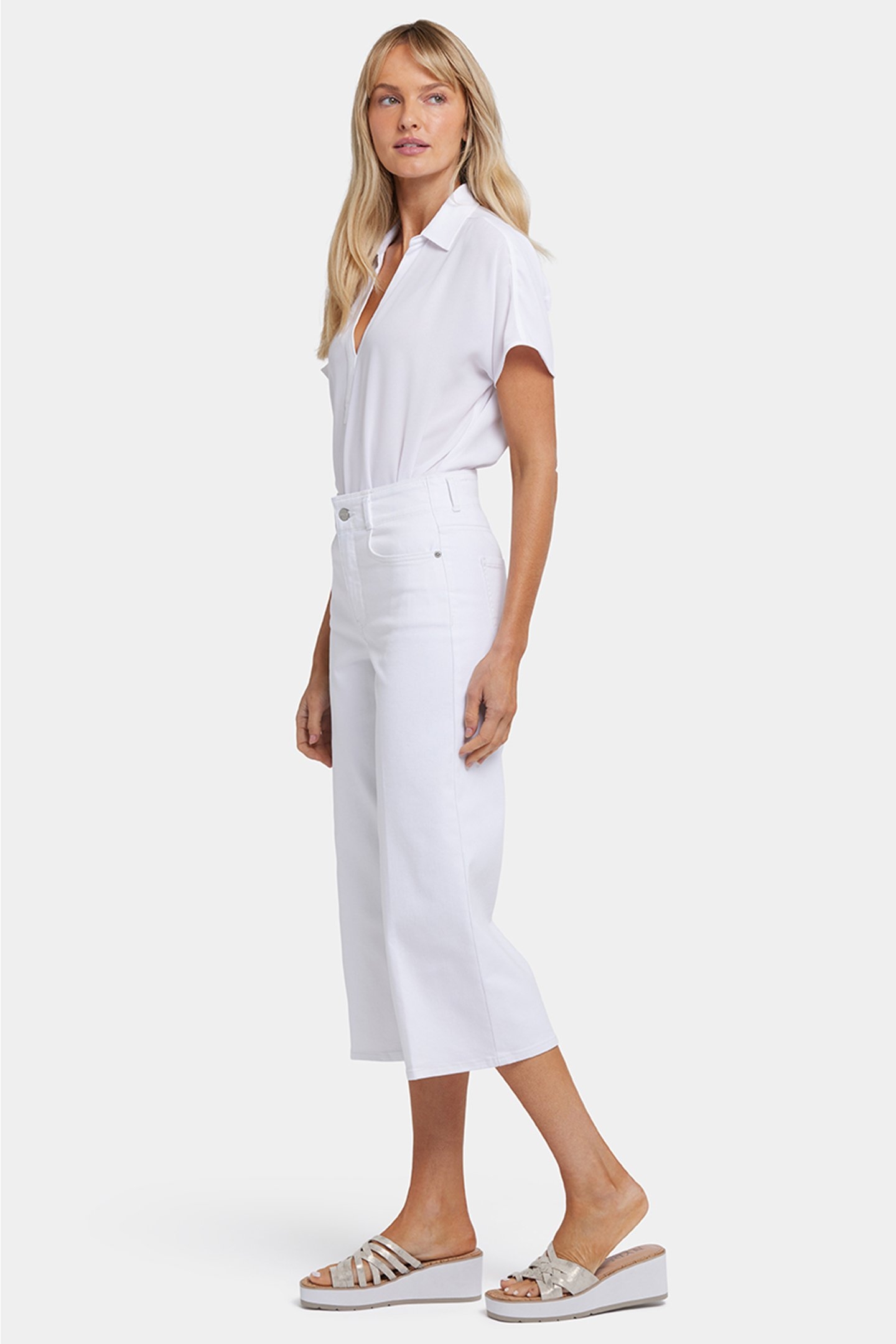 BRIGITTE WIDE LEG CAPRI OPTIC WHITE 3