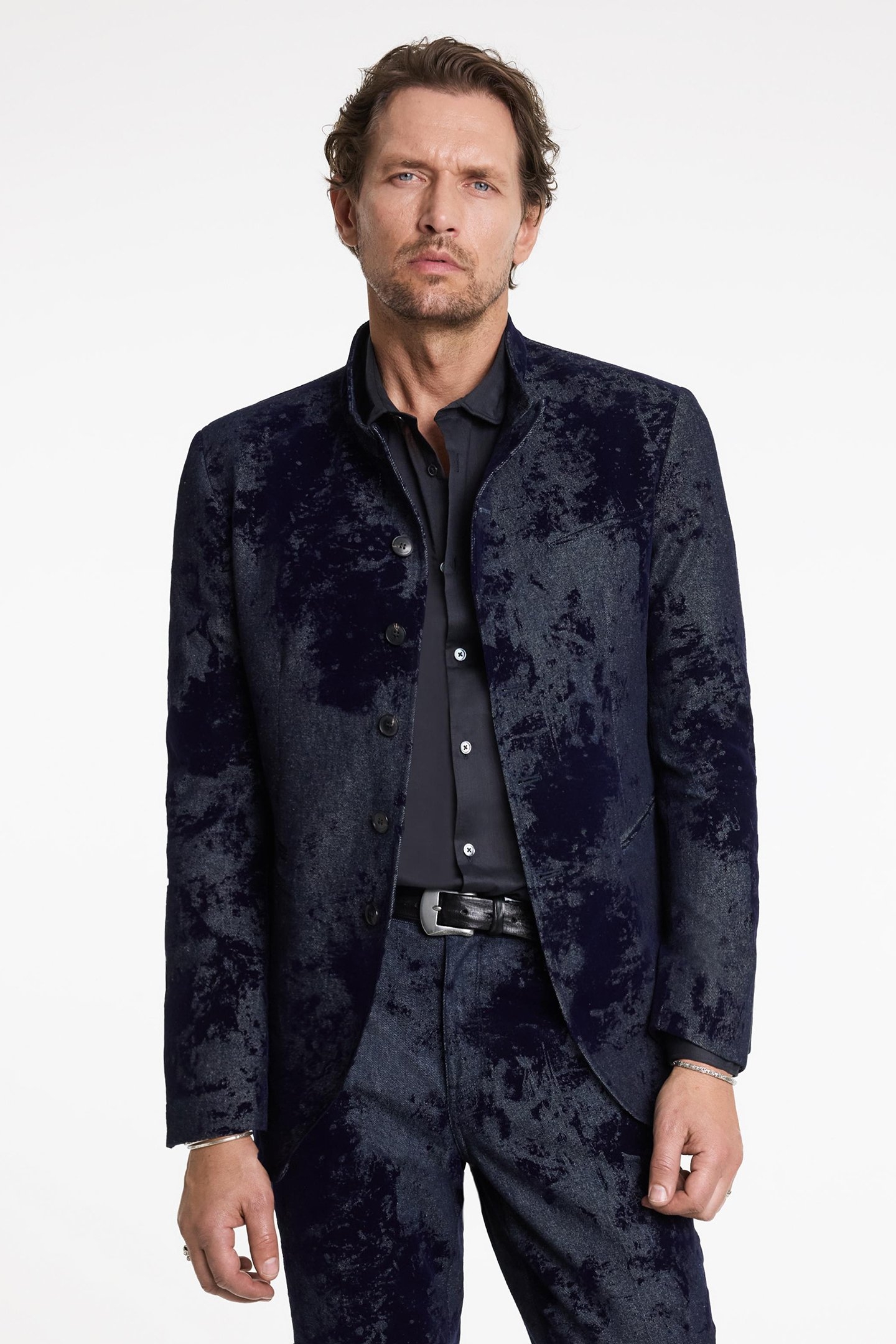SLIM FIT SINGLE BREASTED CUT-AWAY JACKET INK BLUE 1