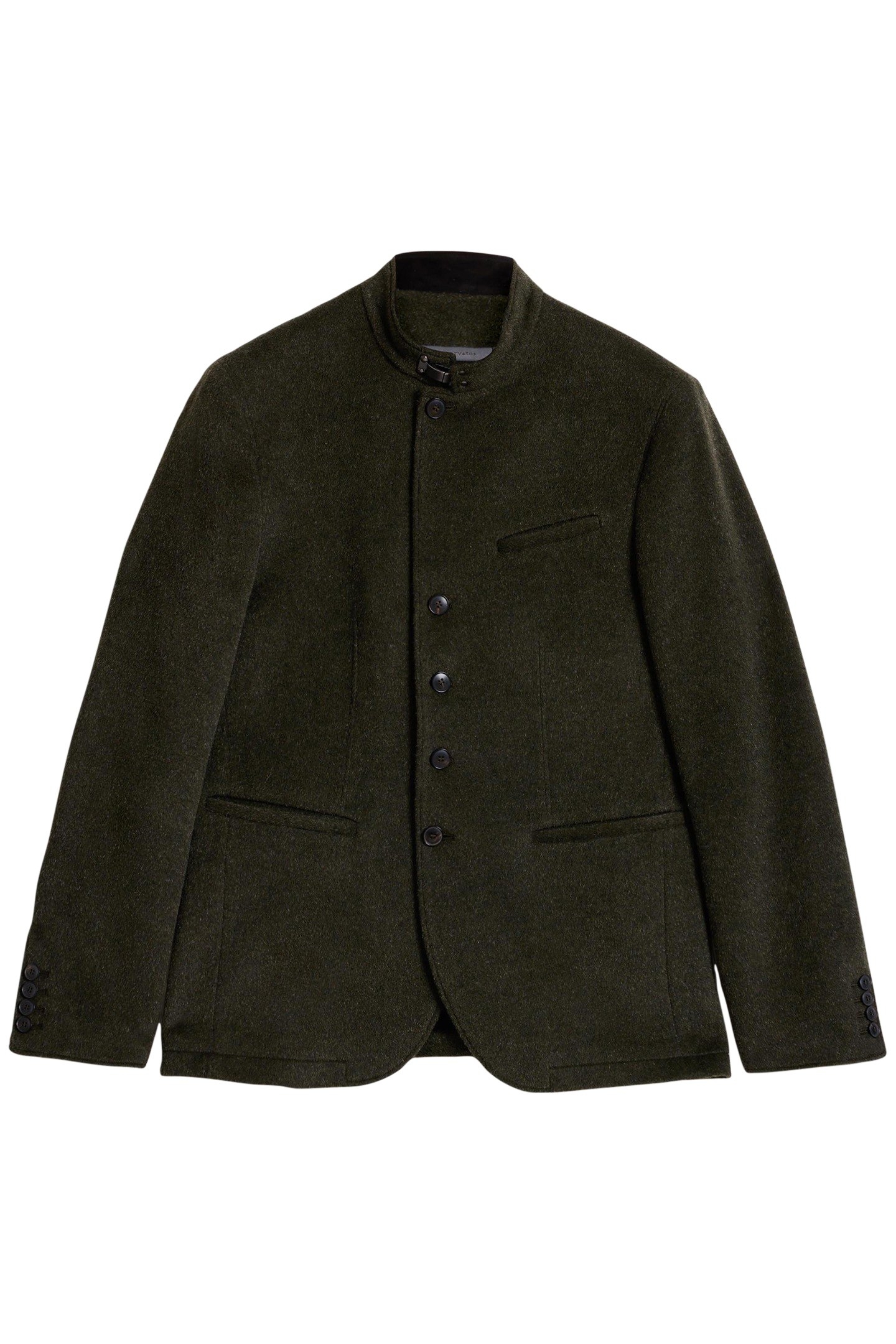 SLIM FIT STAND COLLAR JACKET SEAWEED 2