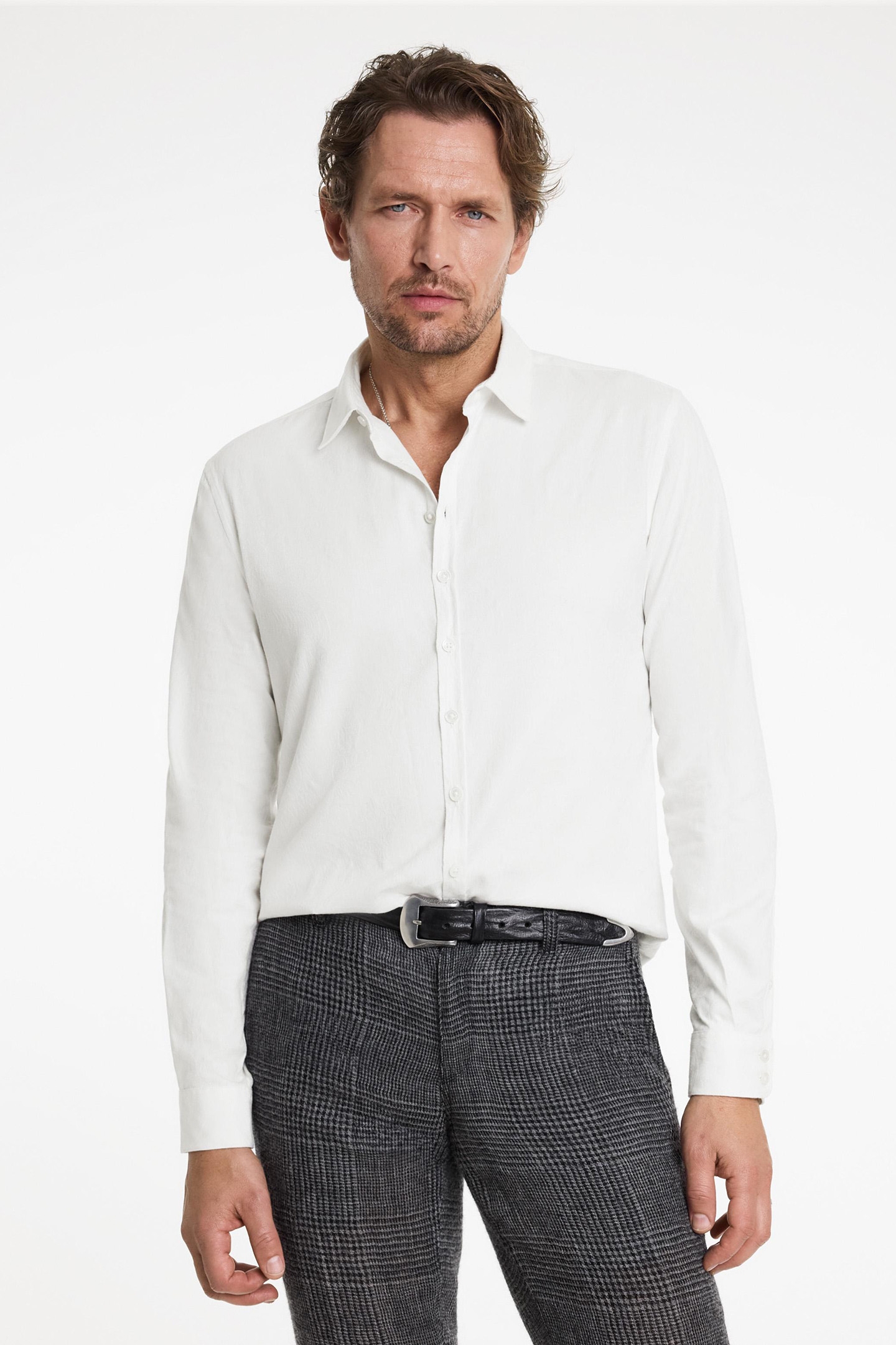 MULTI BUTTON SLIM FIT SHIRT WHITE 1