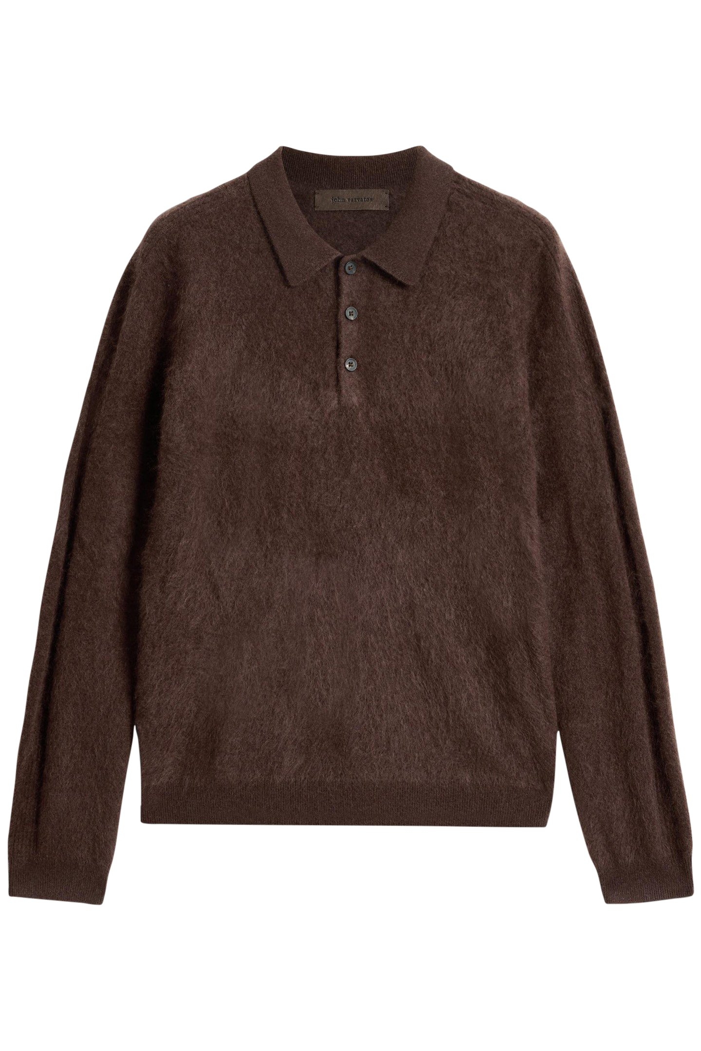 VERONA REGULAR FIT LS POLO DARK BROWN 2