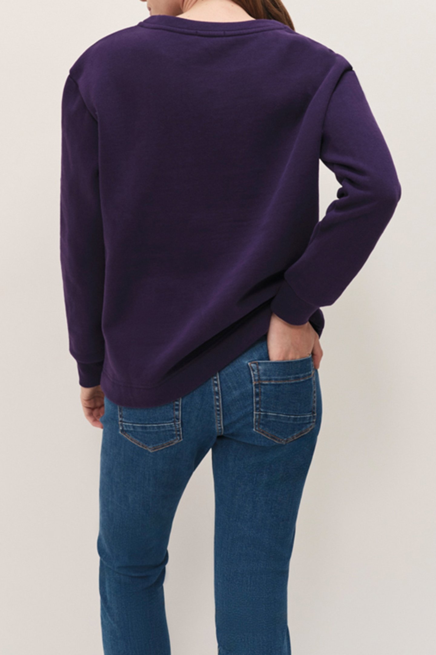 MAMOUR - PURPLE FLEECE SWEATSHIRT WITH METALLIC FOIL MESSAGE 2