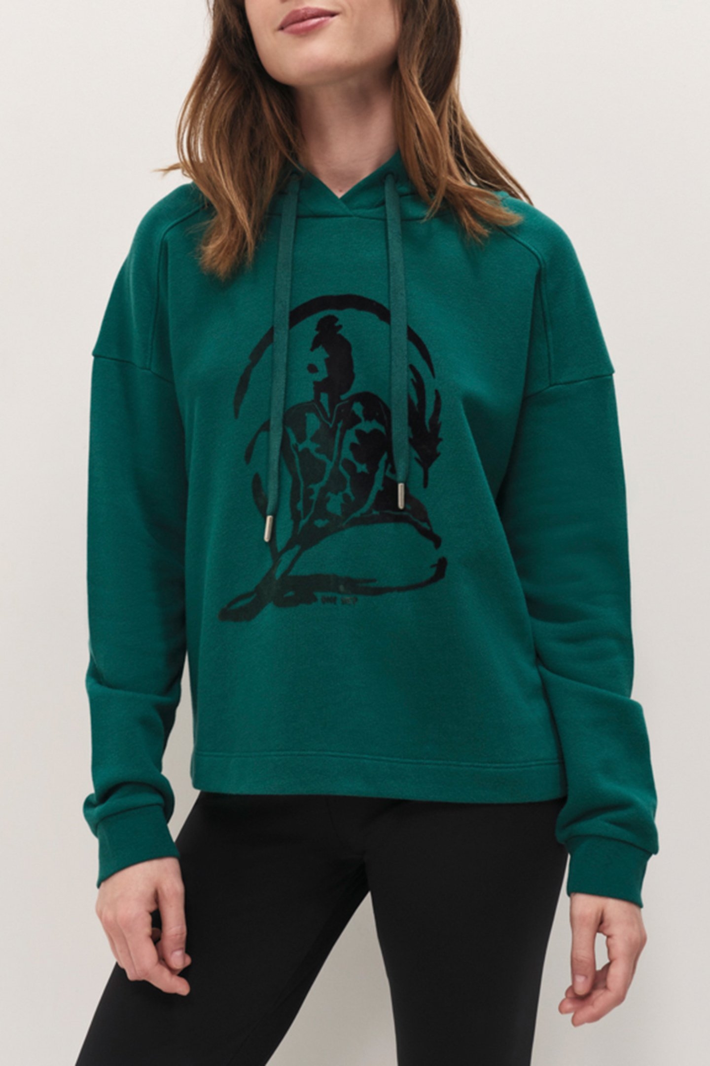 MAORI - EVERGREEN FLOCKED VELVET VISUAL FLEECE HOODIE FOR DA 1