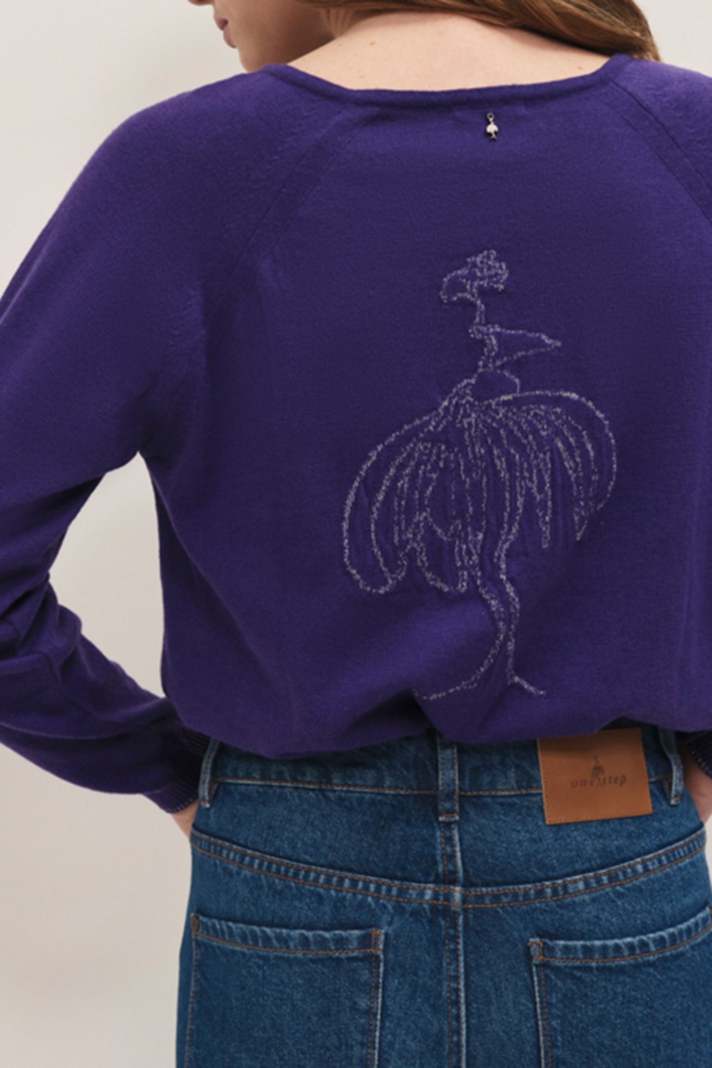 TOWSVILLE - INTARSIA PURPLE KNITTED JUMPER LUREX DANCER BACK 4
