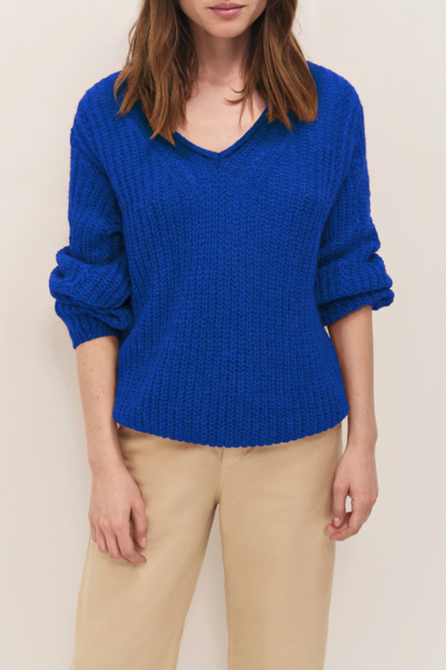 TING - SAPPHIRE BLUE KNITTED JUMPER WITH LUREX DETAILS 1