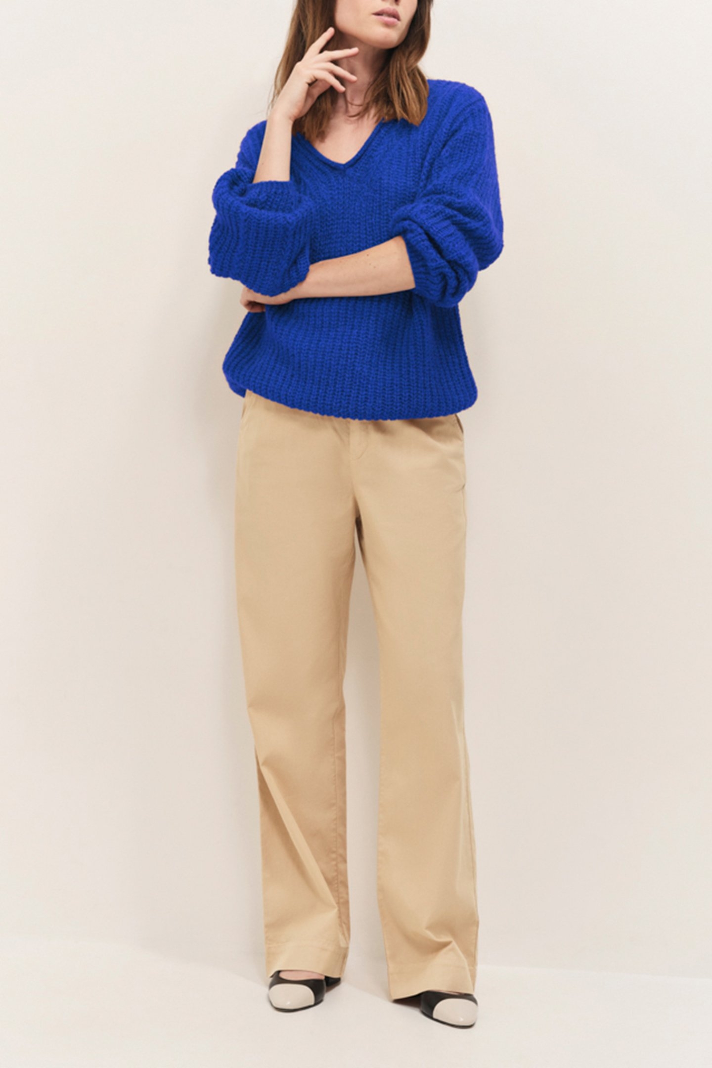 TING - SAPPHIRE BLUE KNITTED JUMPER WITH LUREX DETAILS 3