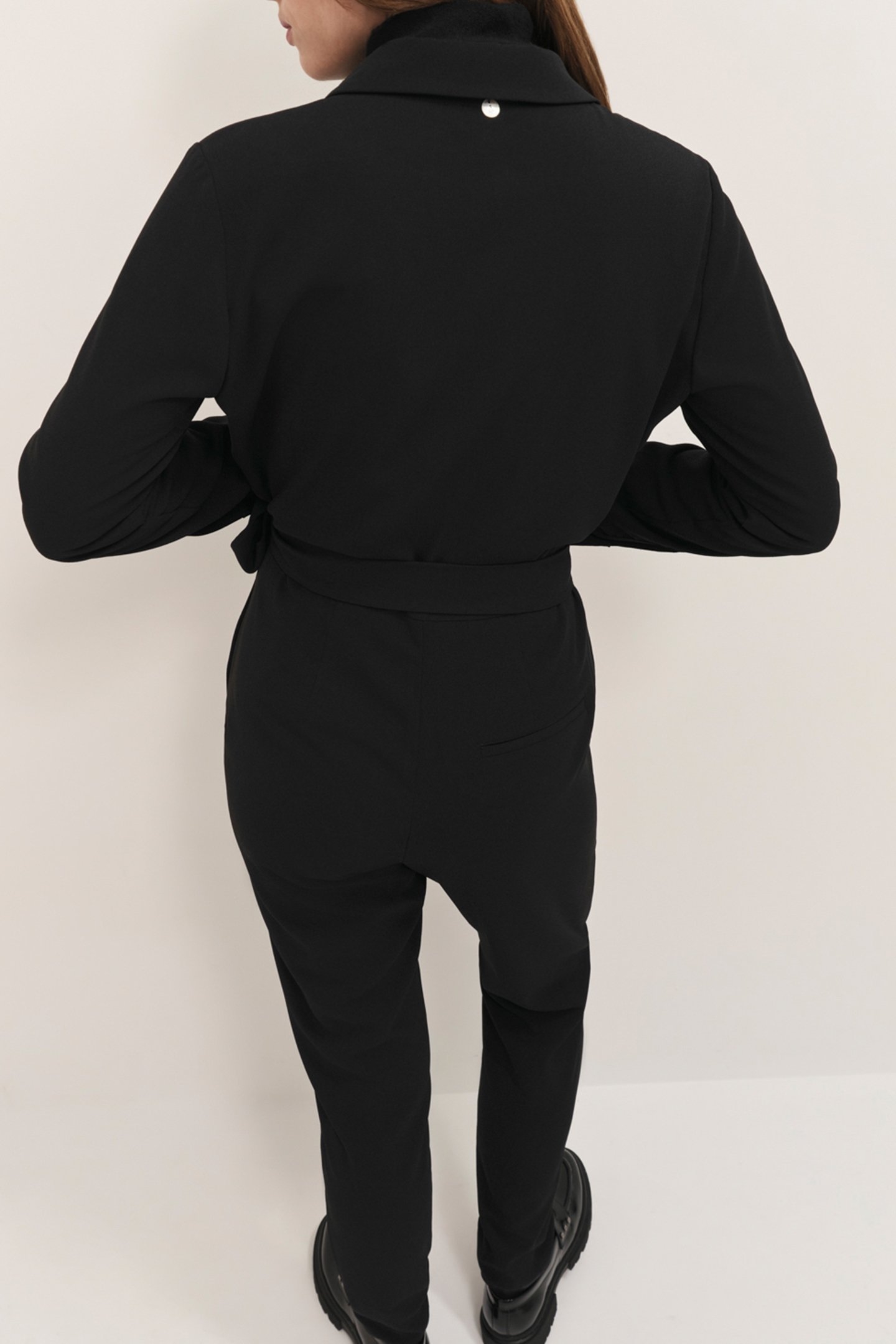 RAG - LONG BLACK JUMPSUIT WITH SIDE TIE 5