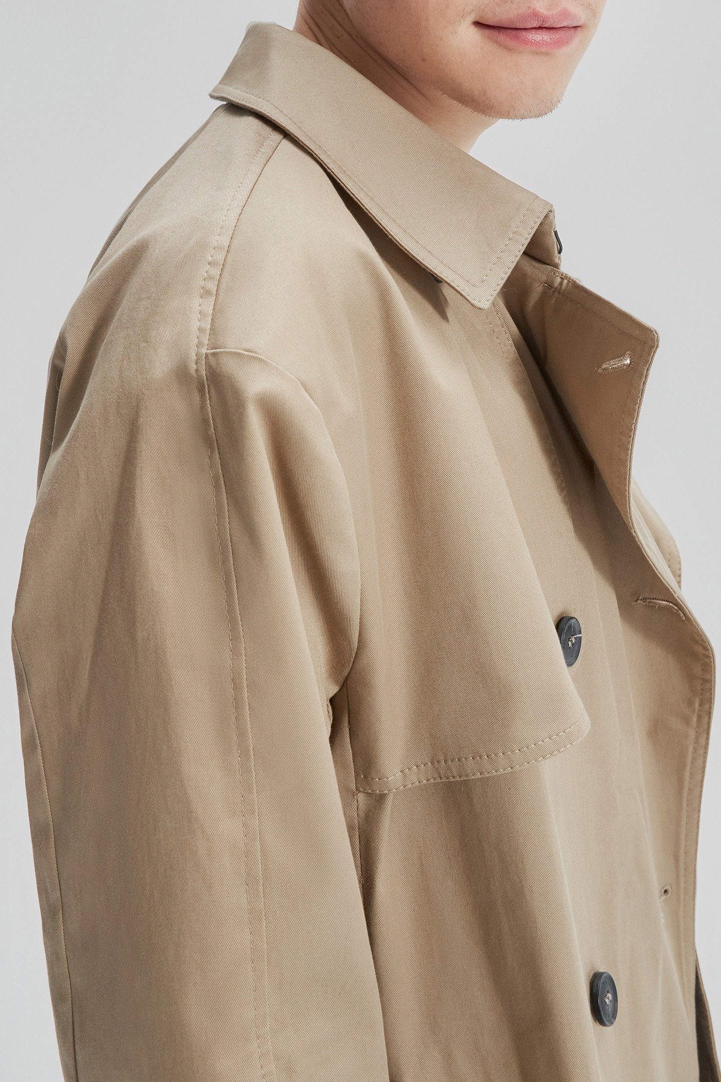 UNISEX BEIGE GENDER FREE TRENCH COAT 3