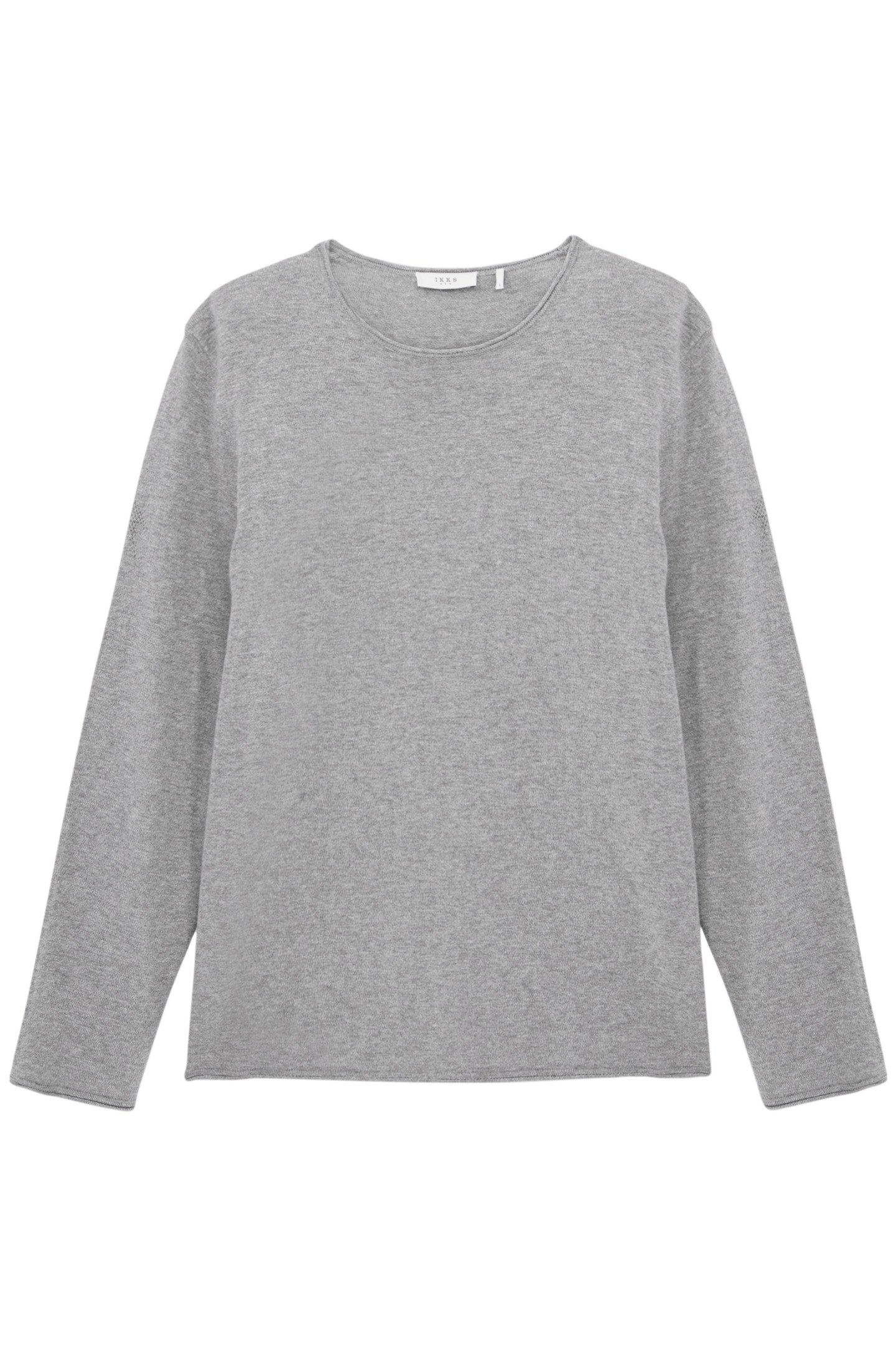 FINE-KNIT GREY SWEATER WITH ROLLED EDGES 4