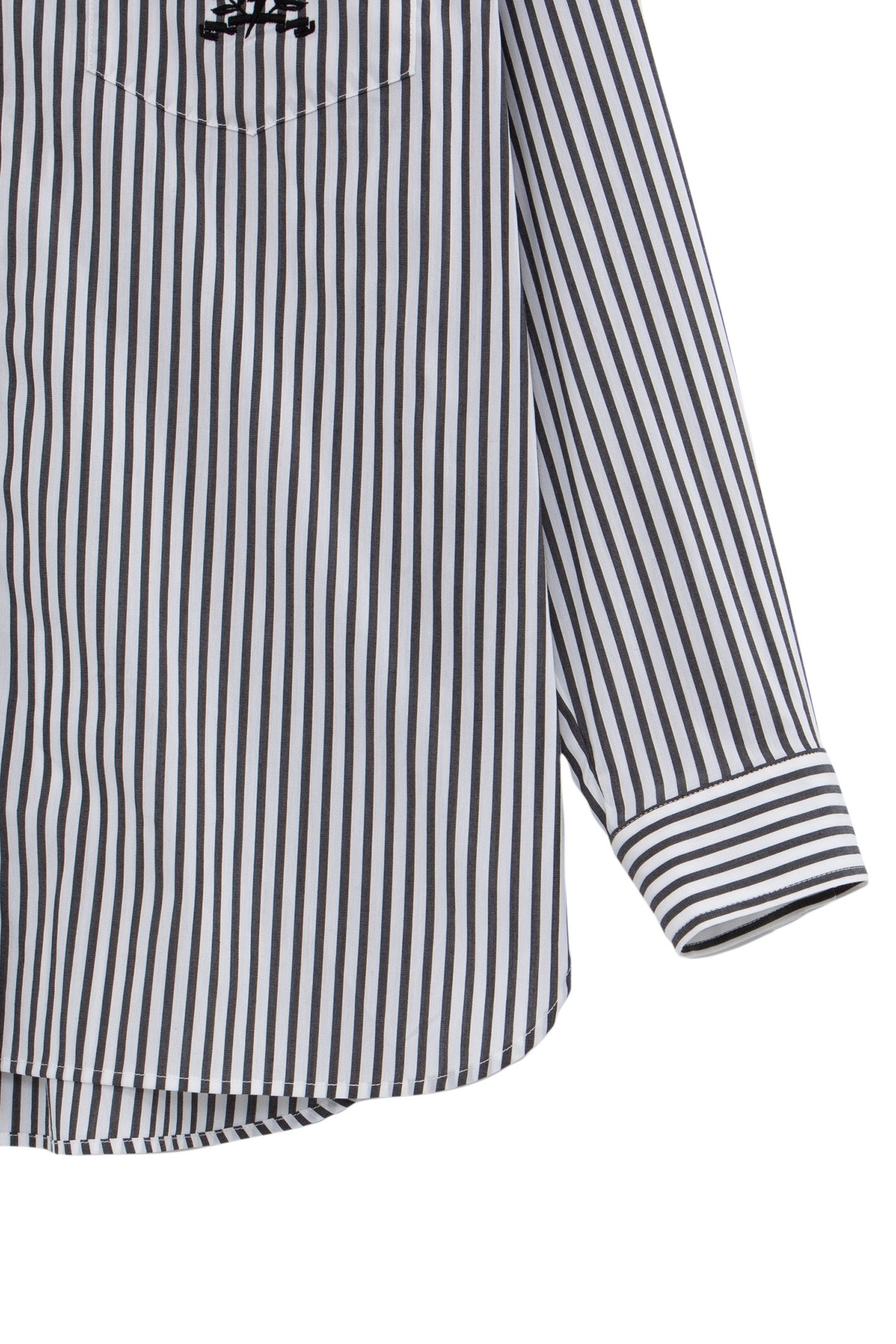 OVERSIZED BLACK SHIRT WITH STRIPES AND EMBROIDERY 7