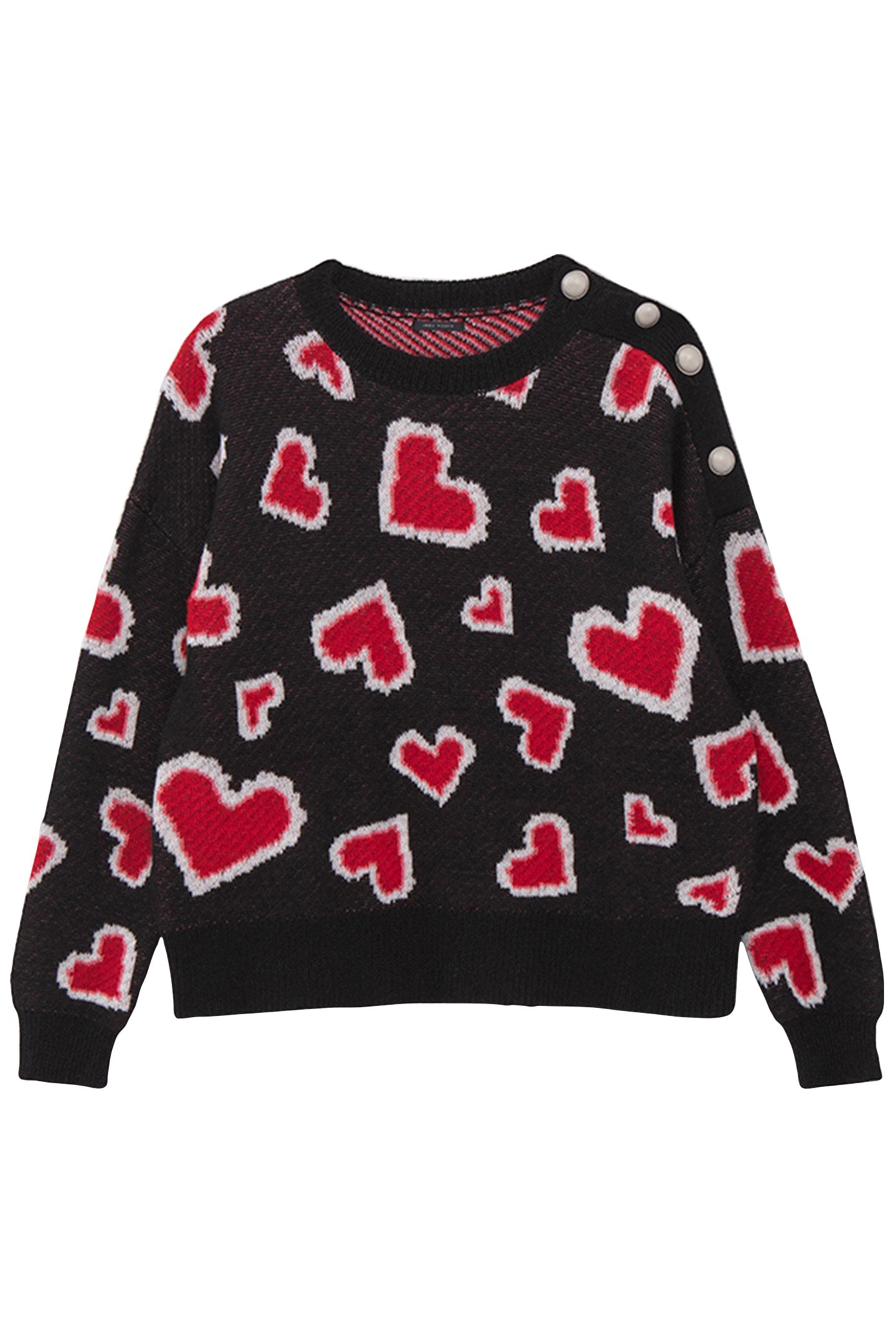 BLACK HEART JACQUARD SWEATER 4