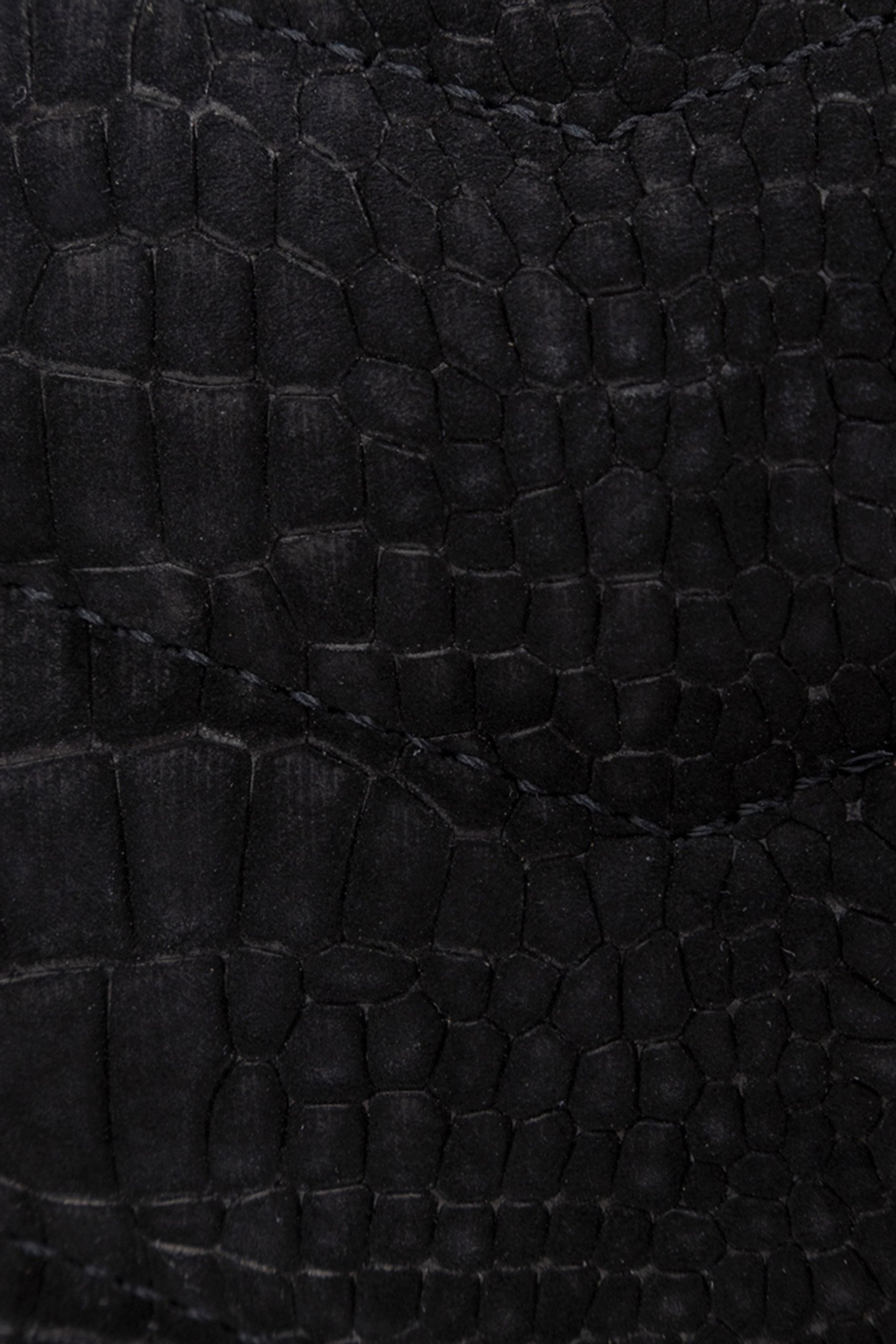 THE 1. ANIMALS BLACK LEATHER EMBOSSED CROCODILE SIZE M 6