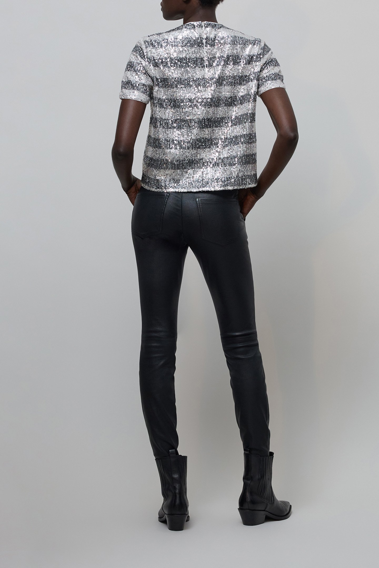 SEQUIN EMBROIDERED STRIPES TOP 4