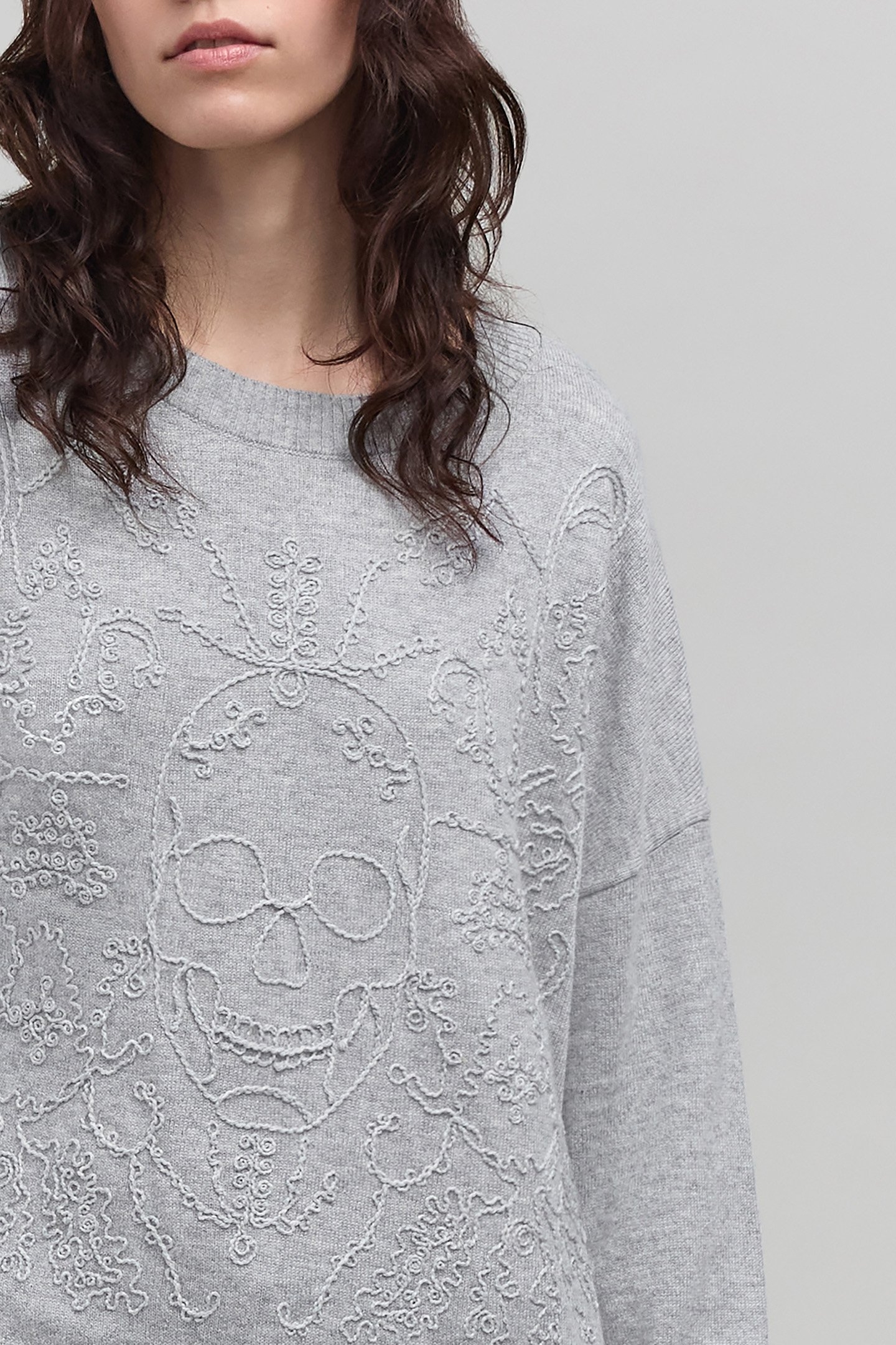 GREY KNIT SKULL SWEATER 3
