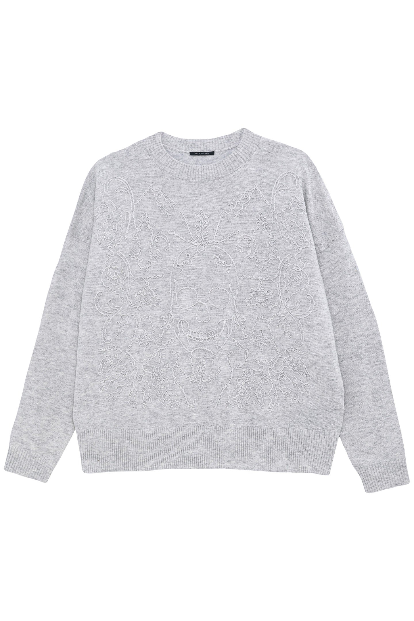GREY KNIT SKULL SWEATER 6