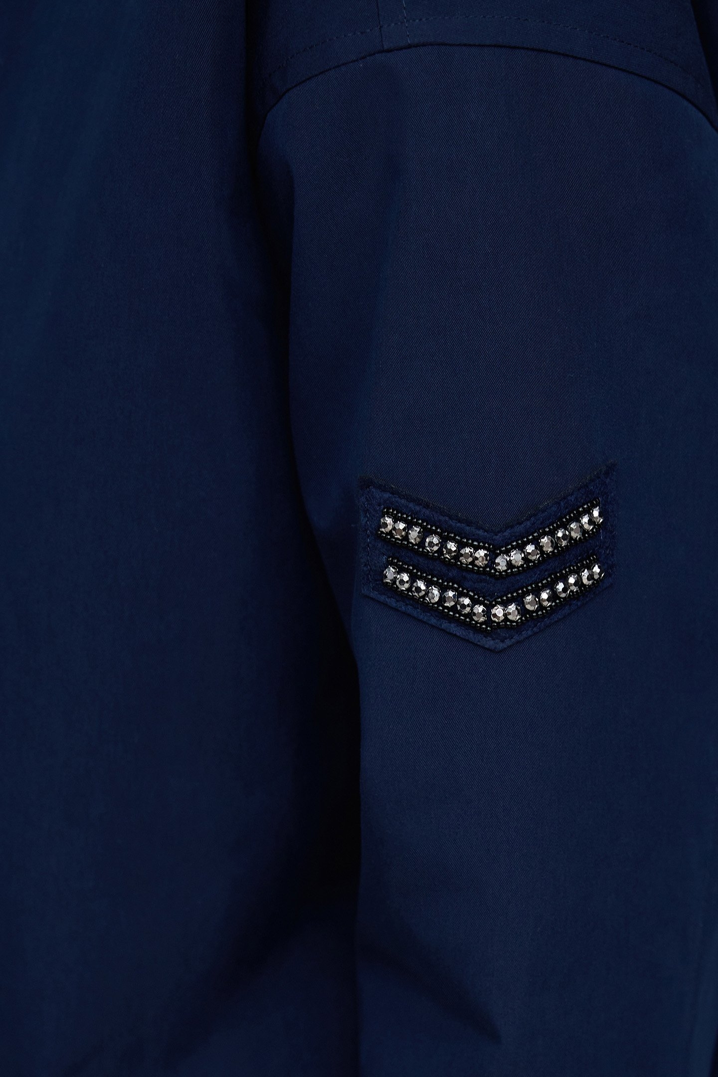 NAVY CHEVRON BADGE FUR PARKA 6