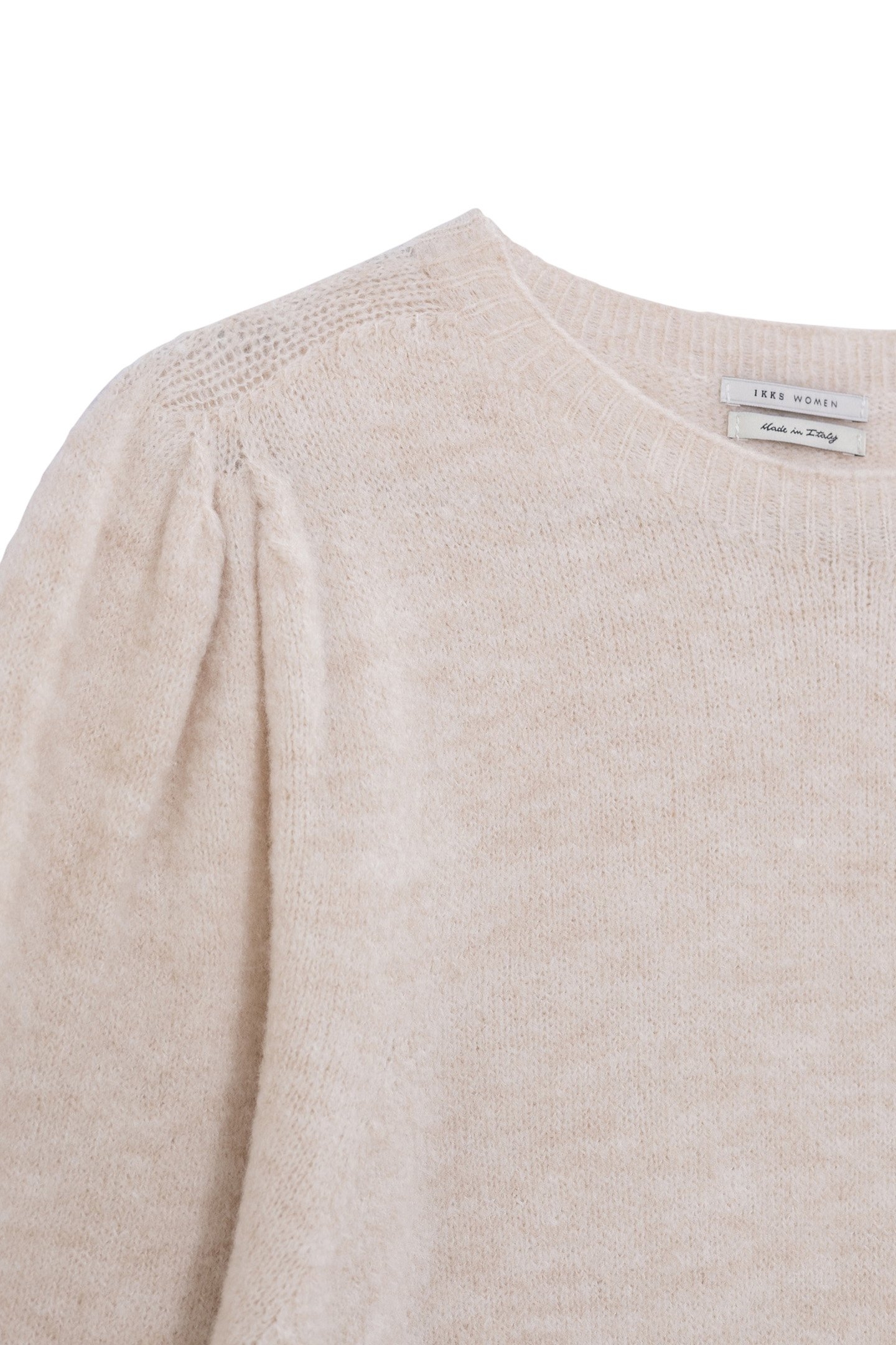 ECRU KNITTED SWEATER WITH BUTTONS ON SLEEVES 2