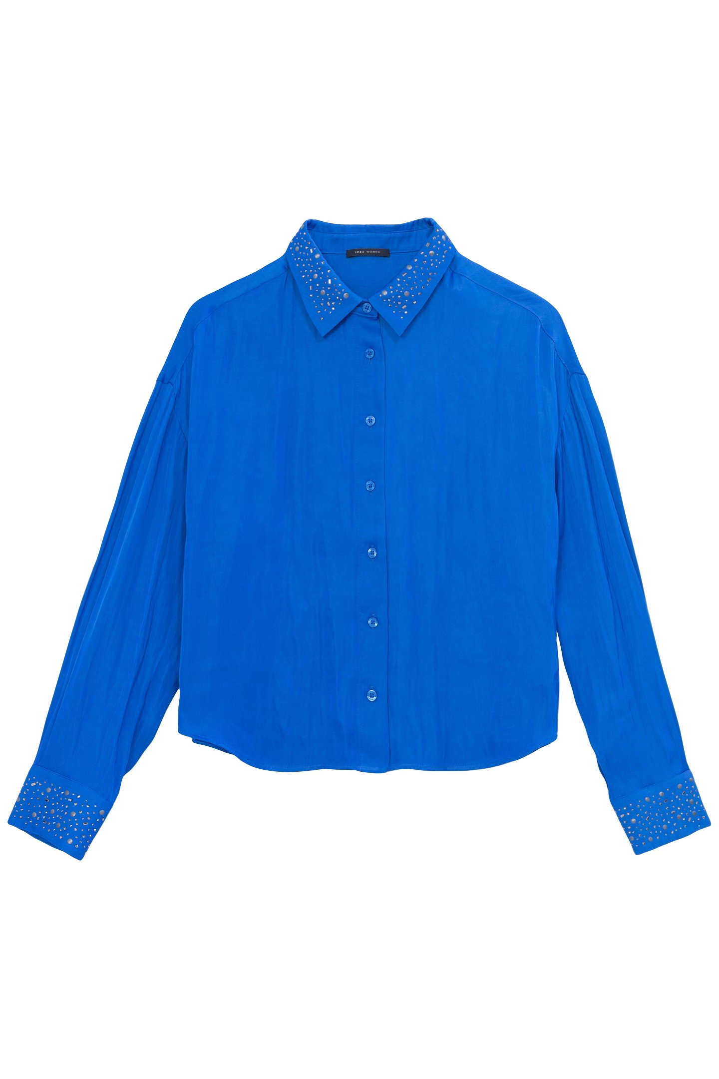 ELECTRIC BLUE SHORT SHIRT WITH SEQUIN CUFFS 1