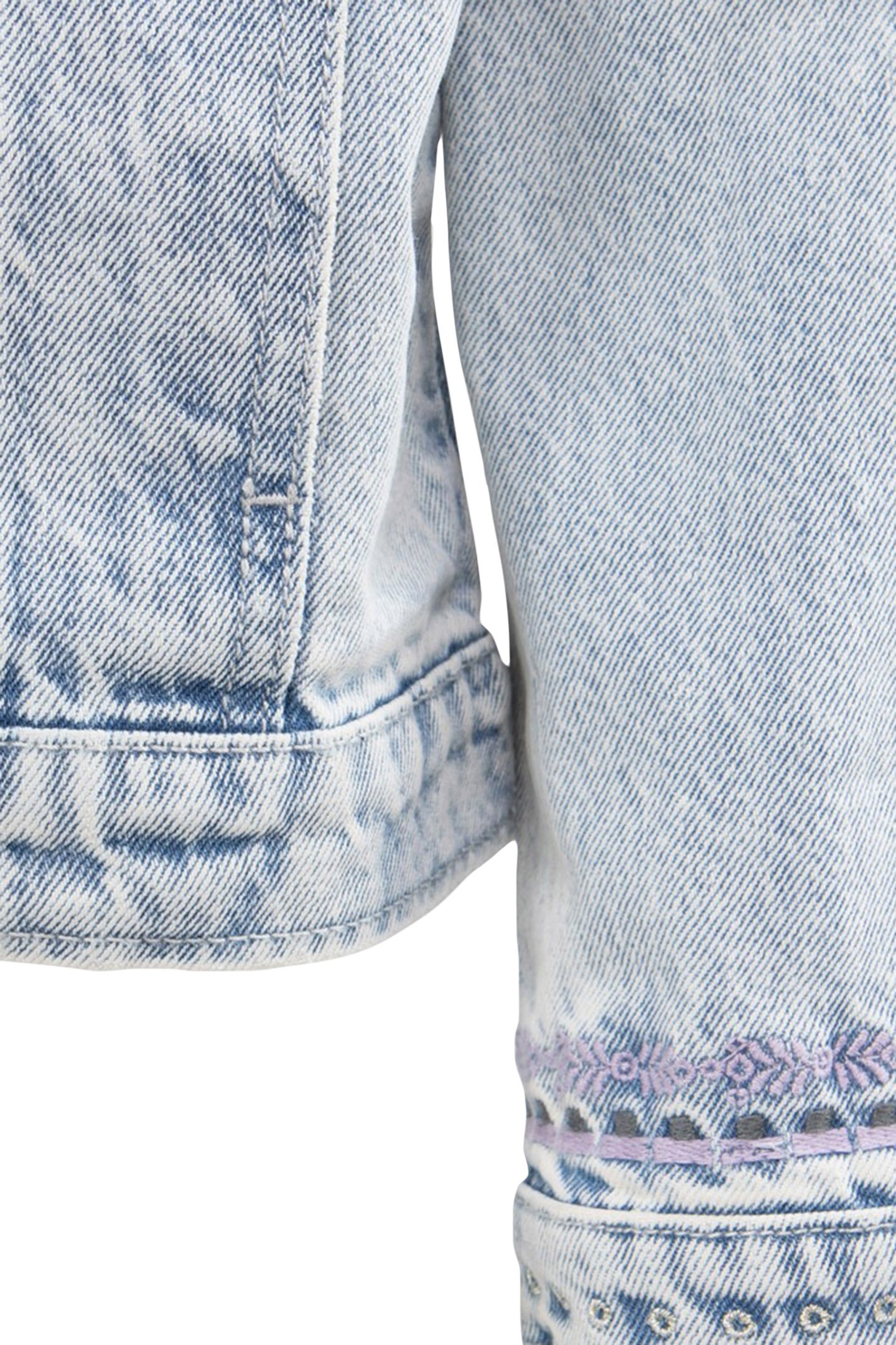 GIRLS’ FADED BLUE DENIM JACKET WITH EMBROIDERY 3