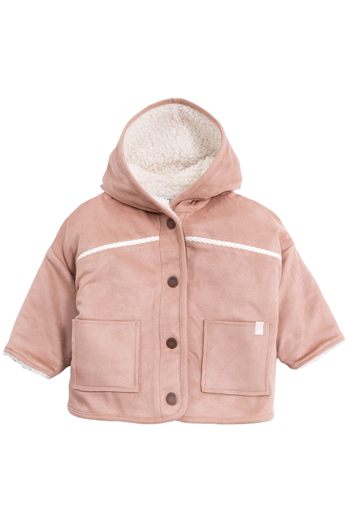 GIRL'S PINK SUEDE AND FUR COAT 1