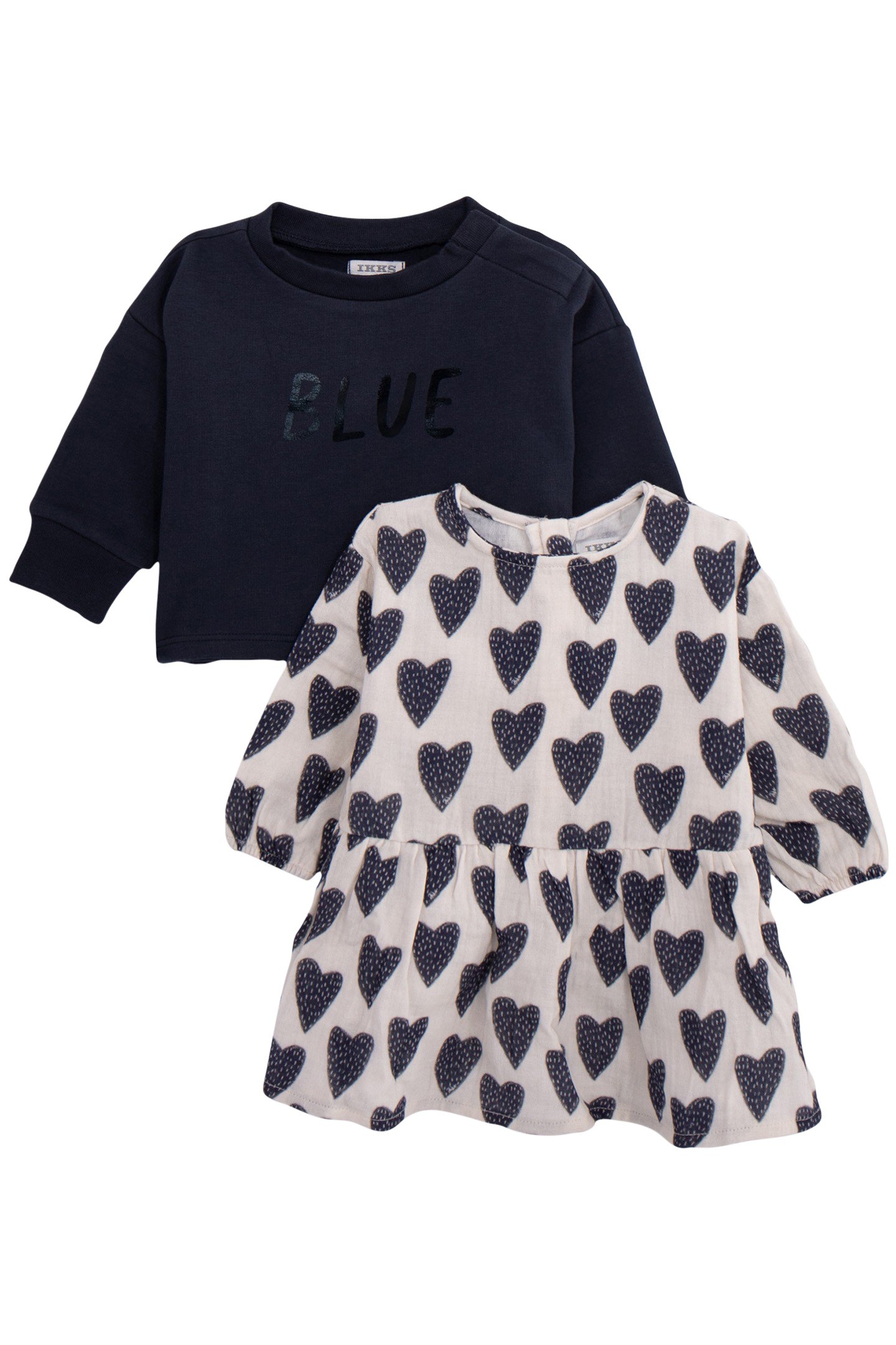 2-IN-1 ALLOVER HEARTS DRESS AND BABY GIRL SWEATER 1