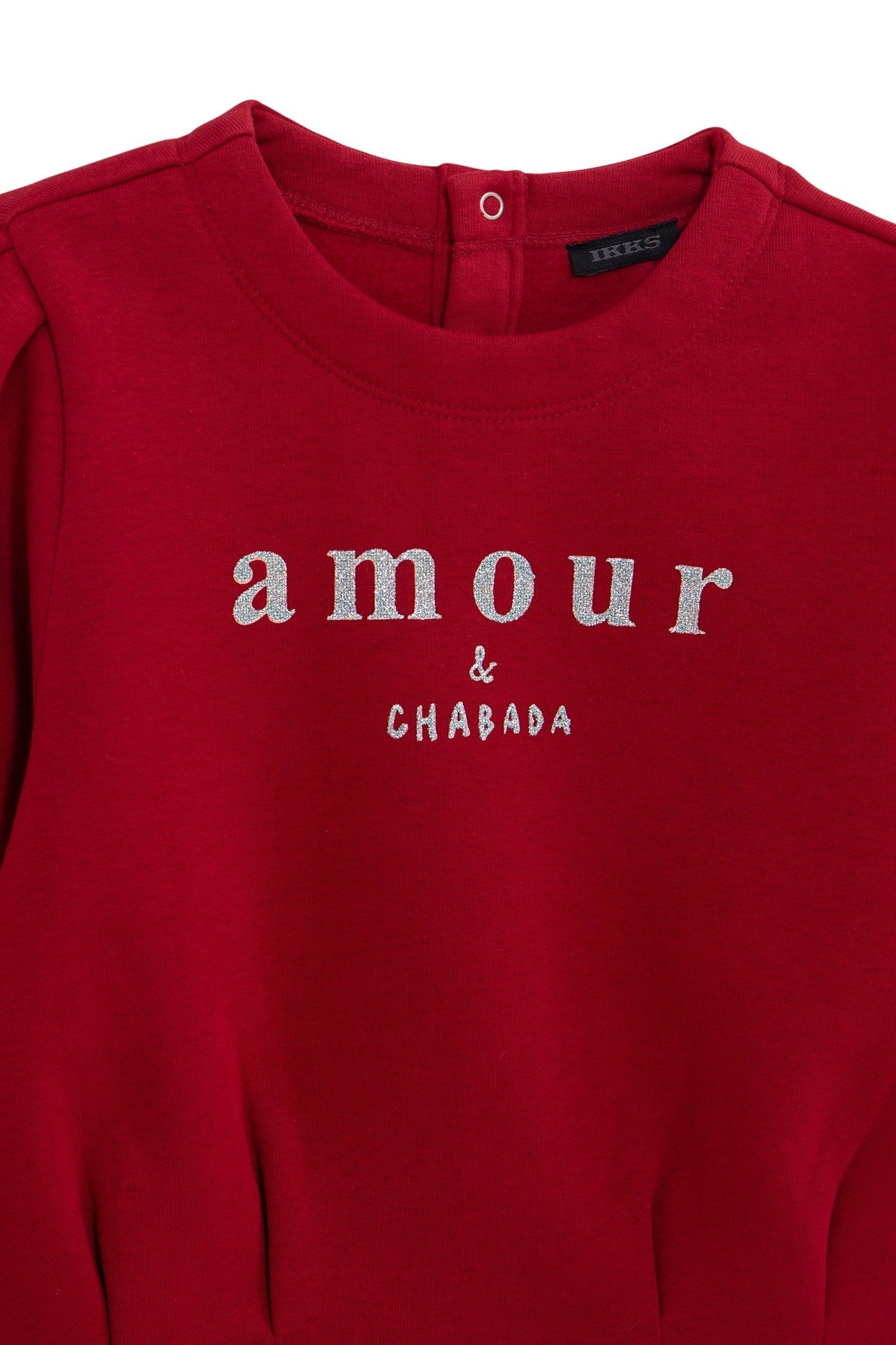 GIRL'S RED SEQUINED PRINT SWEATSHIRT WITH PLEATS 3