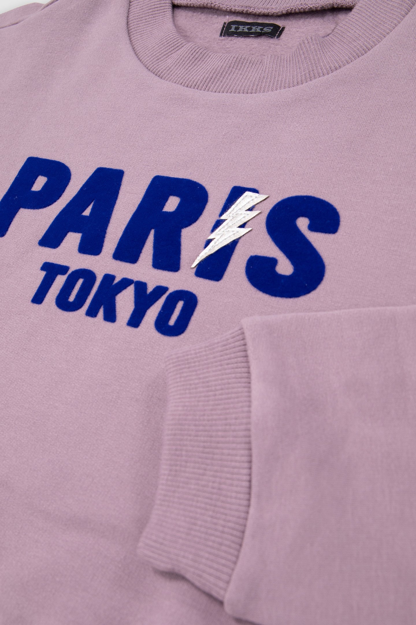 GIRL'S LILAC BLUE FLOCKED VELVET MESSAGE SWEATSHIRT 5