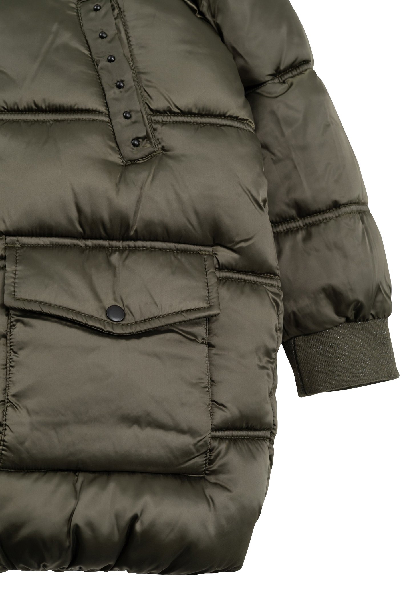GIRL'S KHAKI NYLON QUILTED PADDED JACKET 4