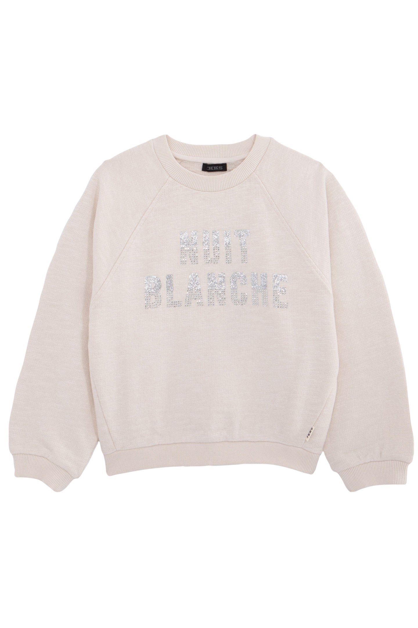 GIRL'S ECRU METALLIC MESSAGE SWEATSHIRT 1