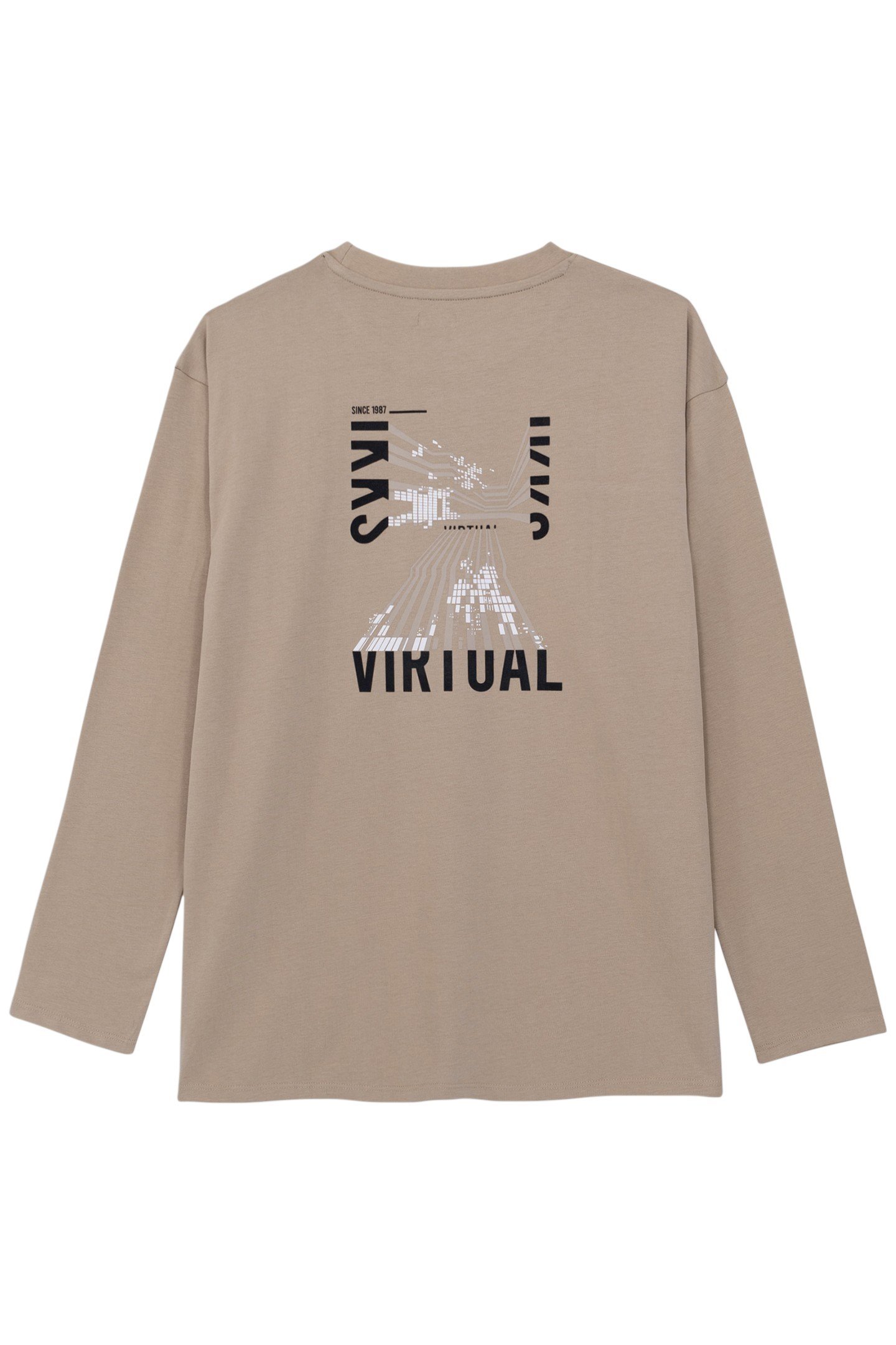 BOY'S BEIGE ORGANIC COTTON MAXI VISUAL BACK T-SHIRT 2