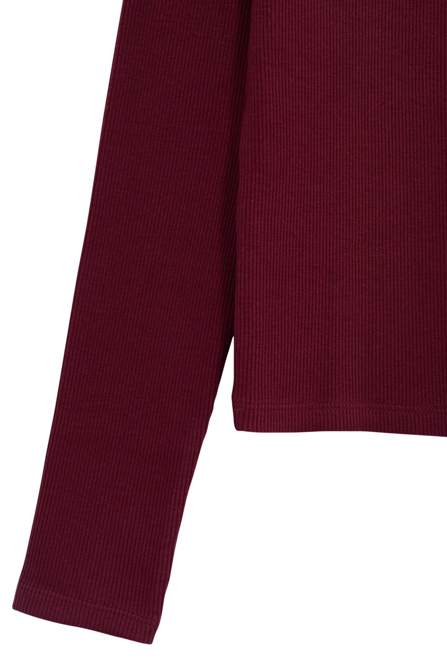 GIRLS' BURGUNDY RIB-KNIT T-SHIRT 3