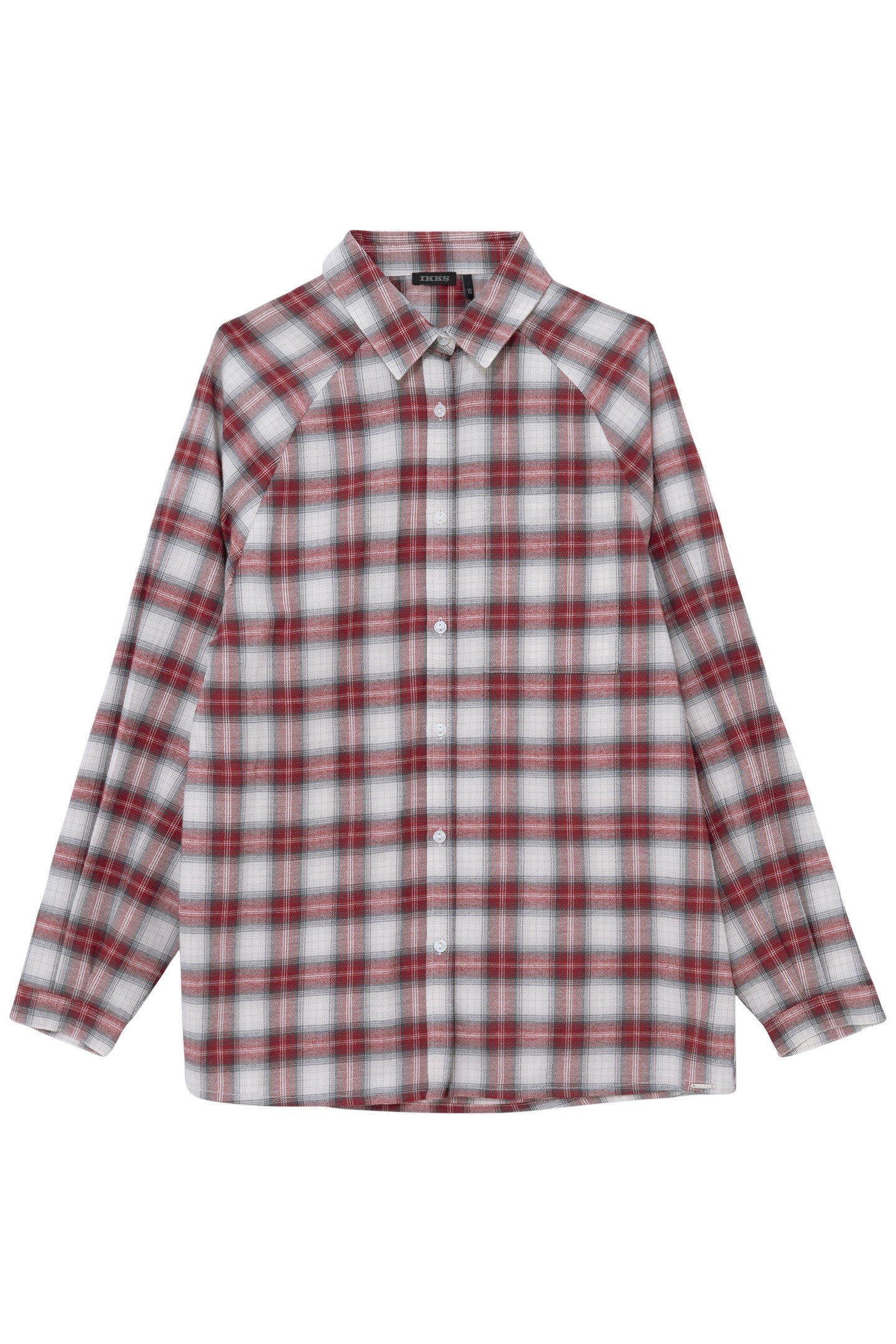 GIRL'S BURGUNDY PLAID SHIRT 1