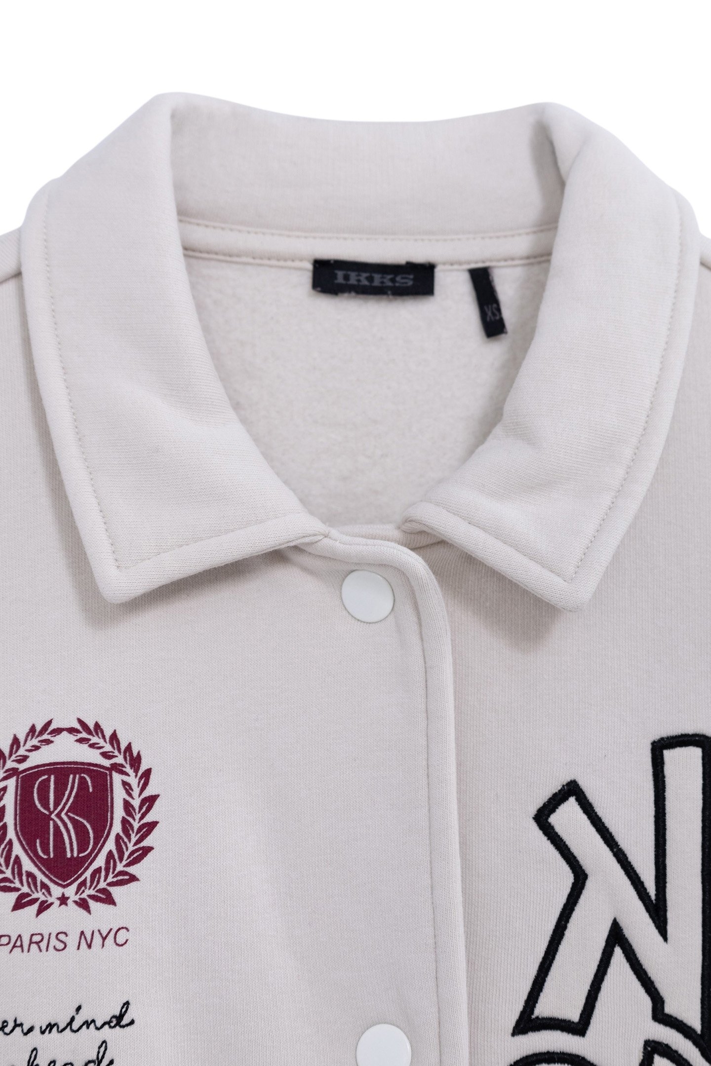 GIRL'S TWO-TONE BEIGE FLEECE BOMBER CARDIGAN 3