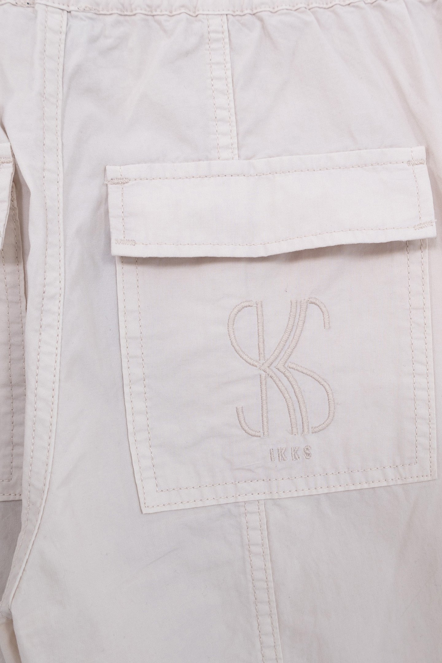 GIRL'S BATTLE UPCYCLED BEIGE PARACHUTE PANTS 6