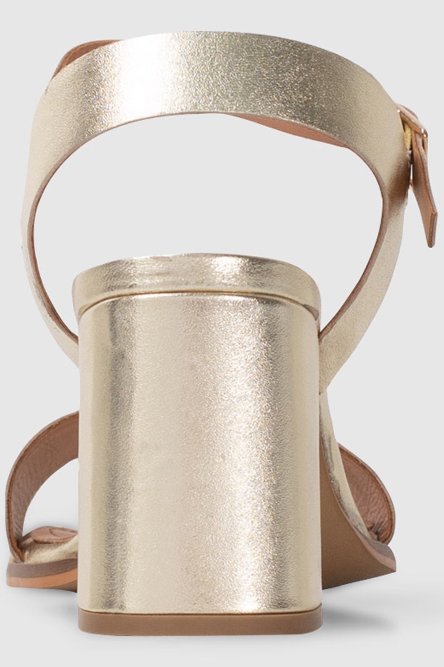 GOLD LEATHER HEELED SANDALS 2