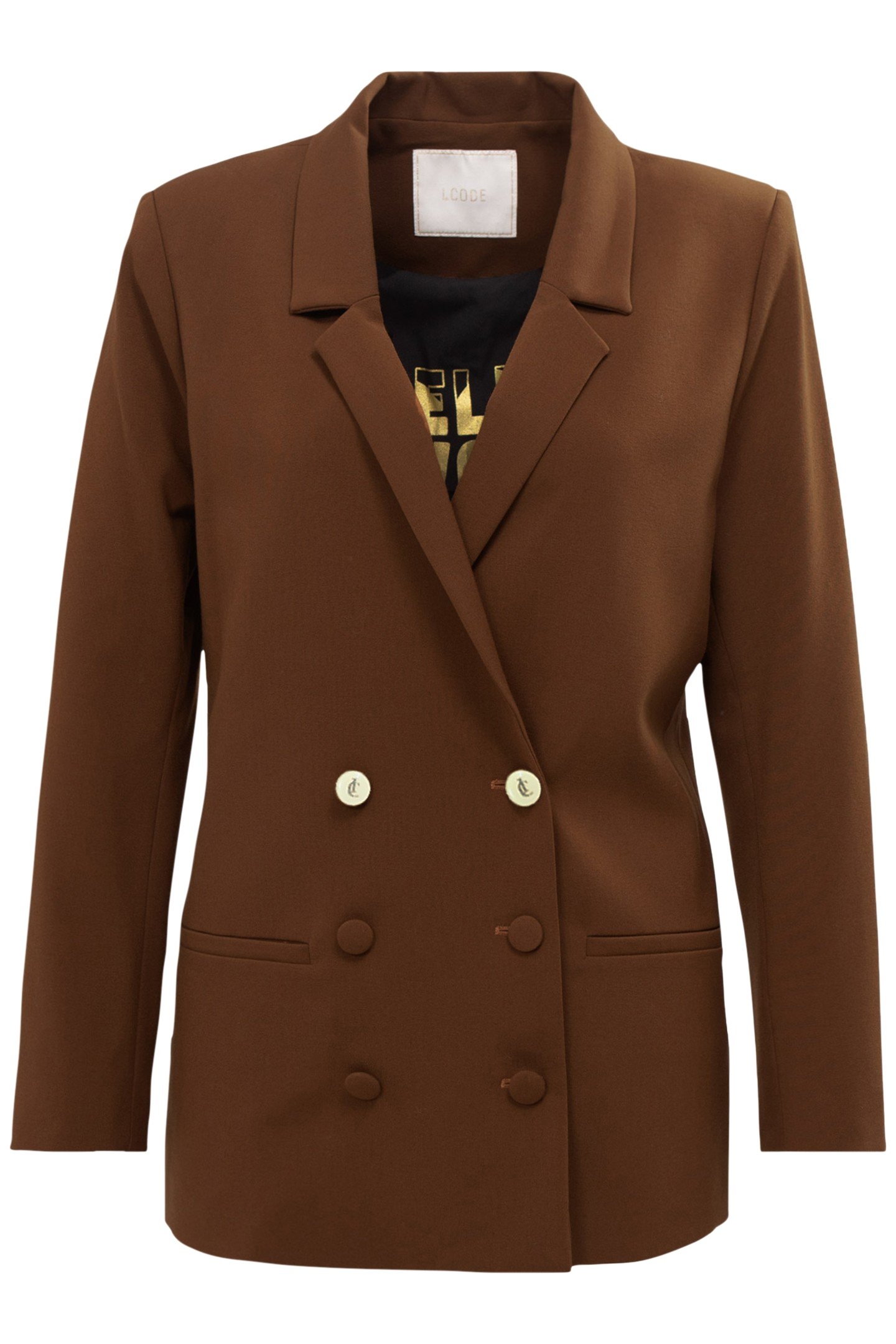 CAMEL DOUBLE-BREASTED SUIT JACKET 4
