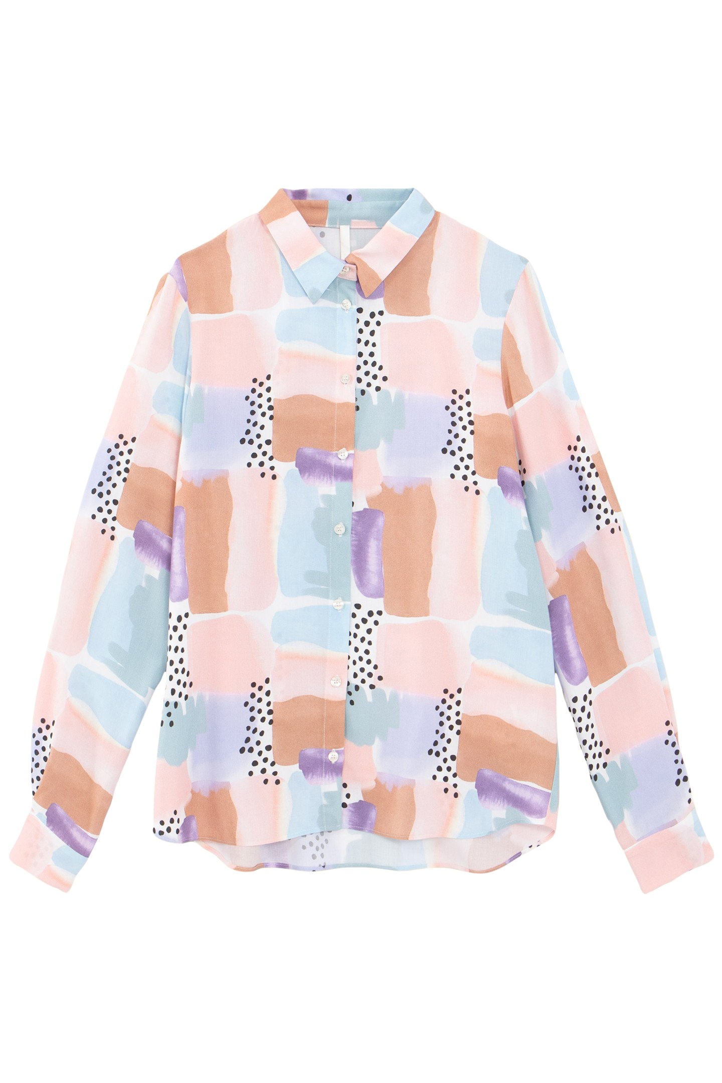 ECRU SHIRT WITH WATERCOLOUR PRINT 2