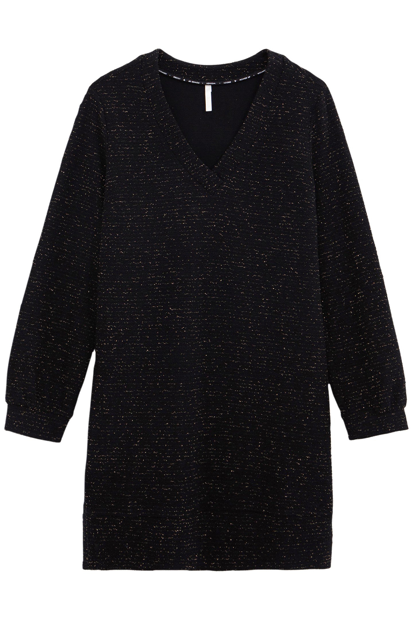 BLACK KNIT DRESS WITH GOLD STRIPES 3