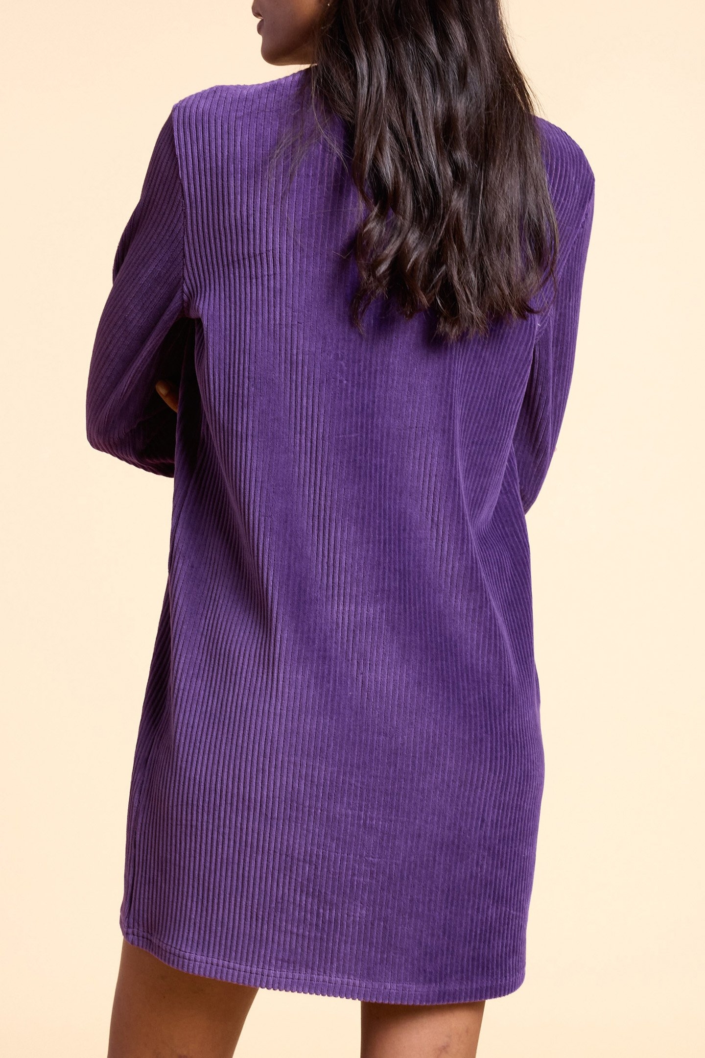 DARK PURPLE CORDUROY DRESS 2