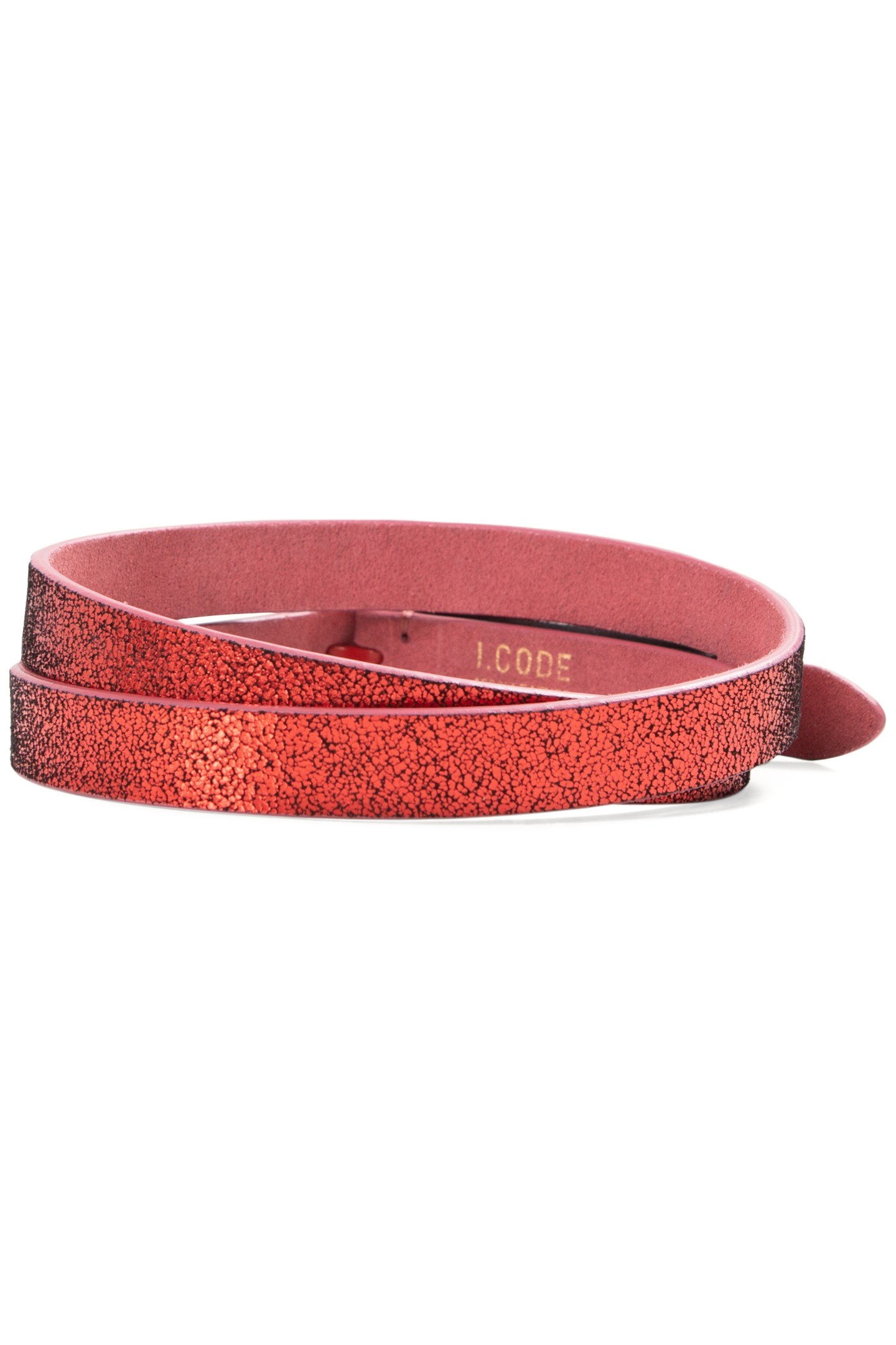 BUBBLE GUM/METALLIC RED REVERSIBLE BELT 4
