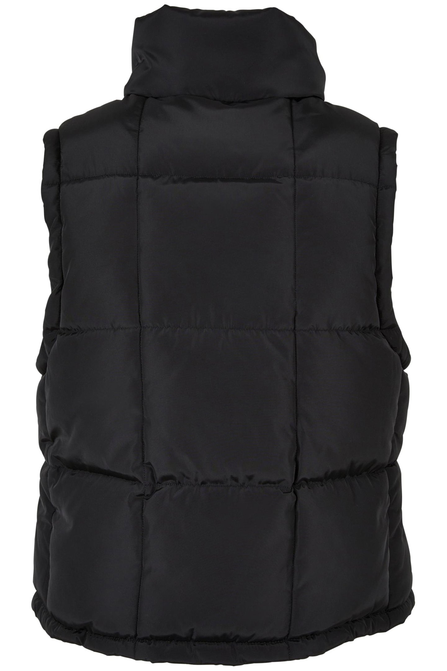 LADIES REVERSIBLE CROPPED PUFFER VEST BLACK/FROZENYELLOW 2