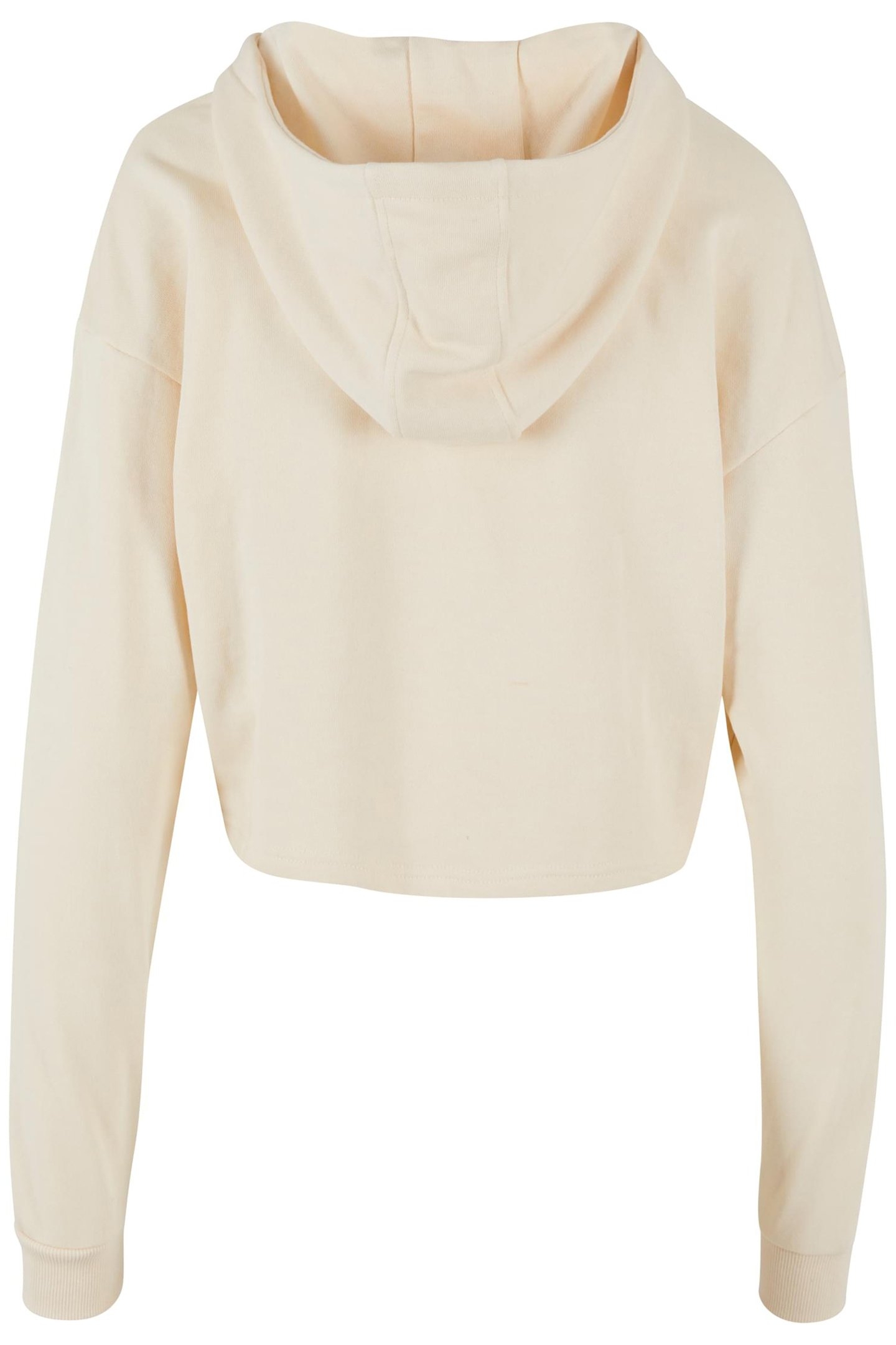 LADIES OVERSIZED CROPPED LIGHT TERRY HOODIE WHITESAND 2