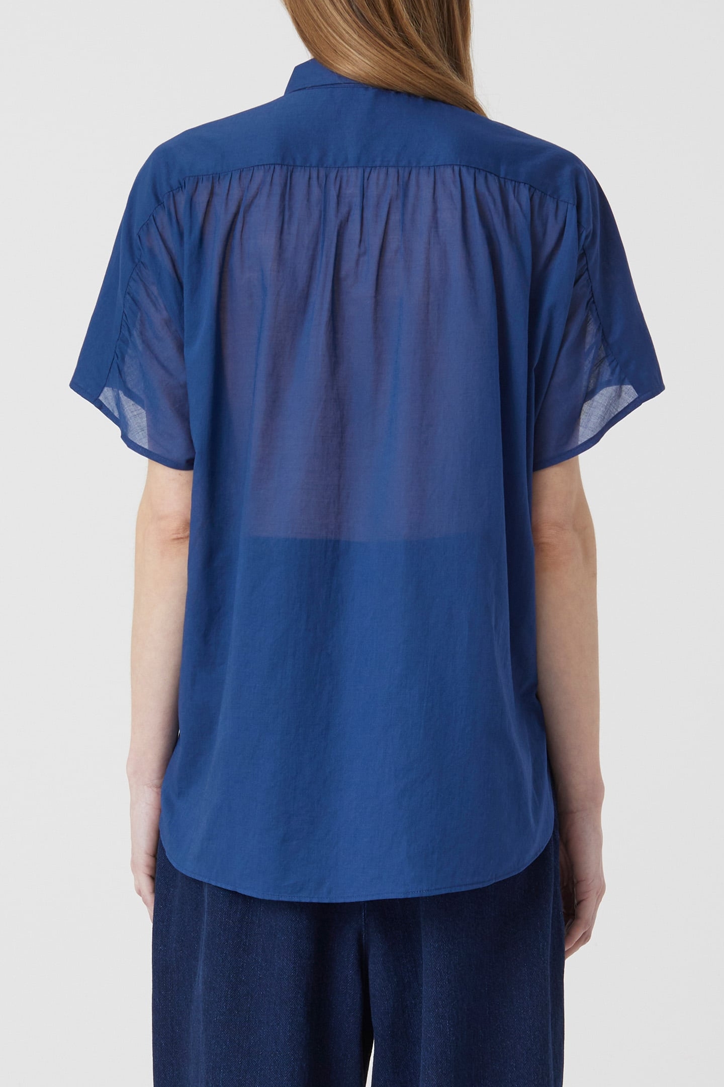 GATHERED SHIRT SHIRTS & BLOUSES INDIGO BLUE 2