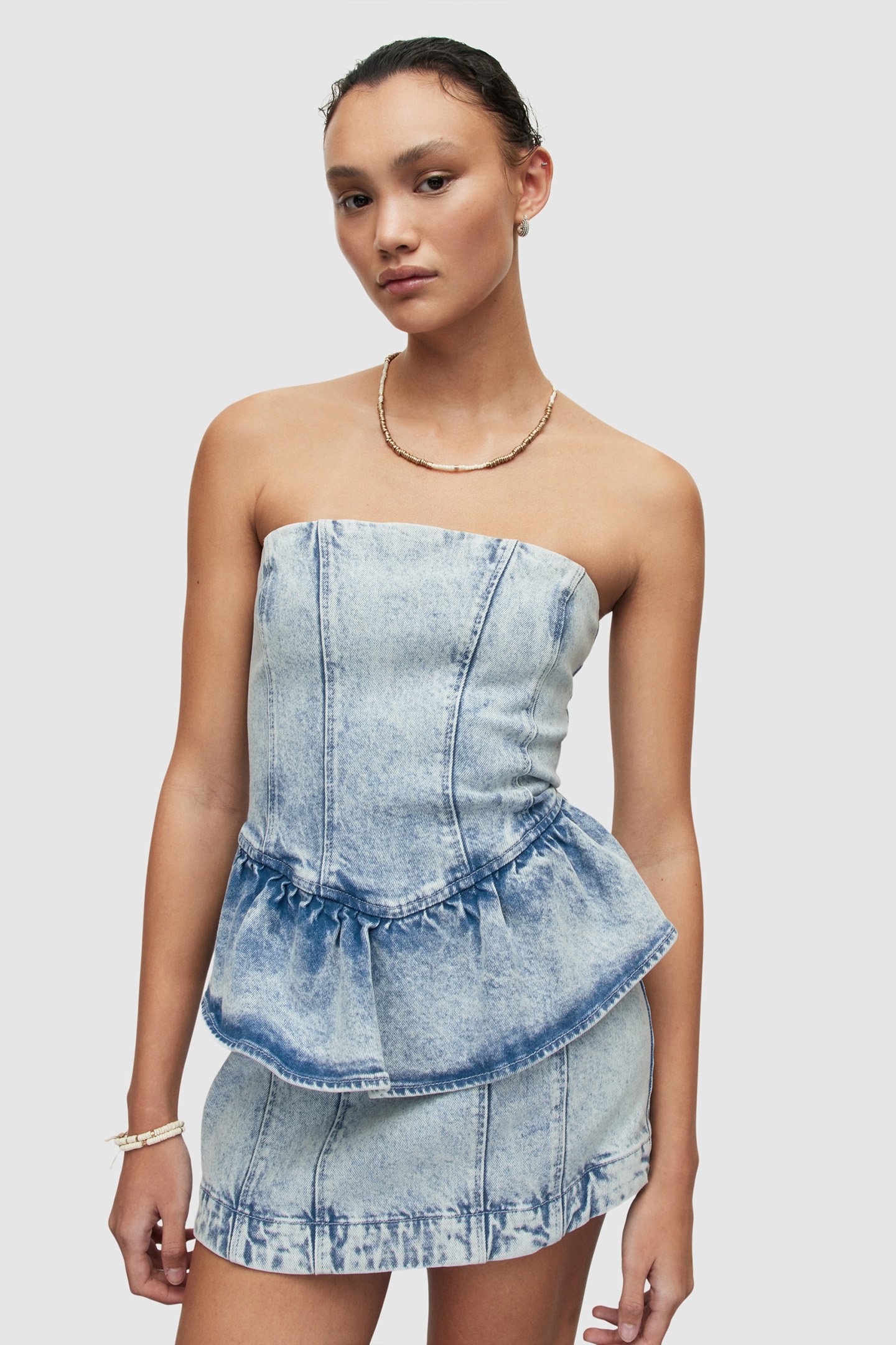 ANDY DENIM DRESS SNOW WASH INDIGO 1