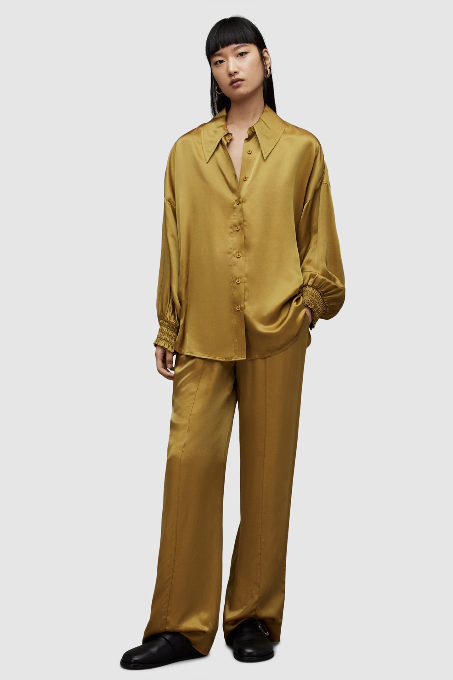 CHARLI SHIRT ECRU OLIVE GREEN 3