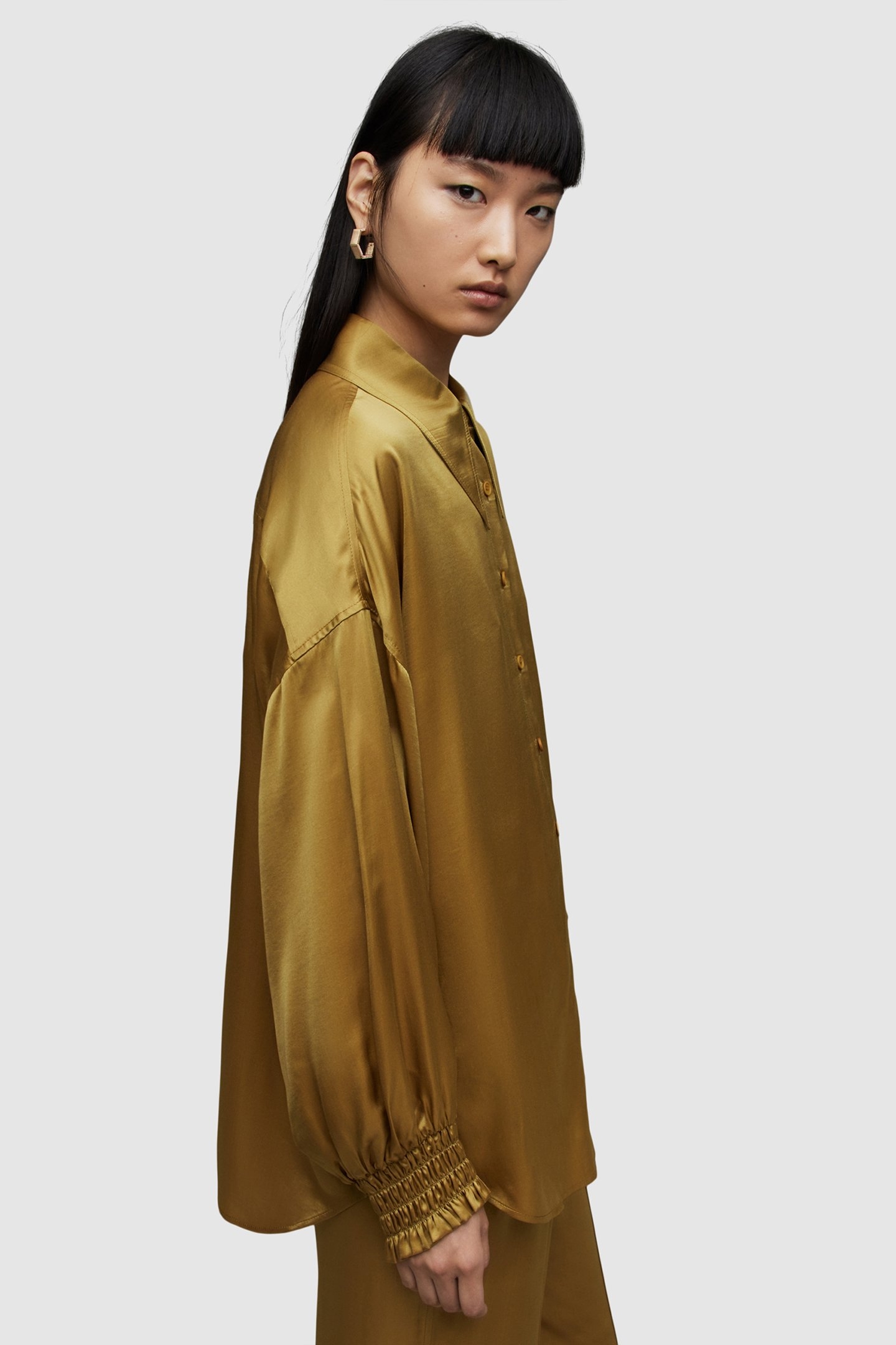 CHARLI SHIRT ECRU OLIVE GREEN 6