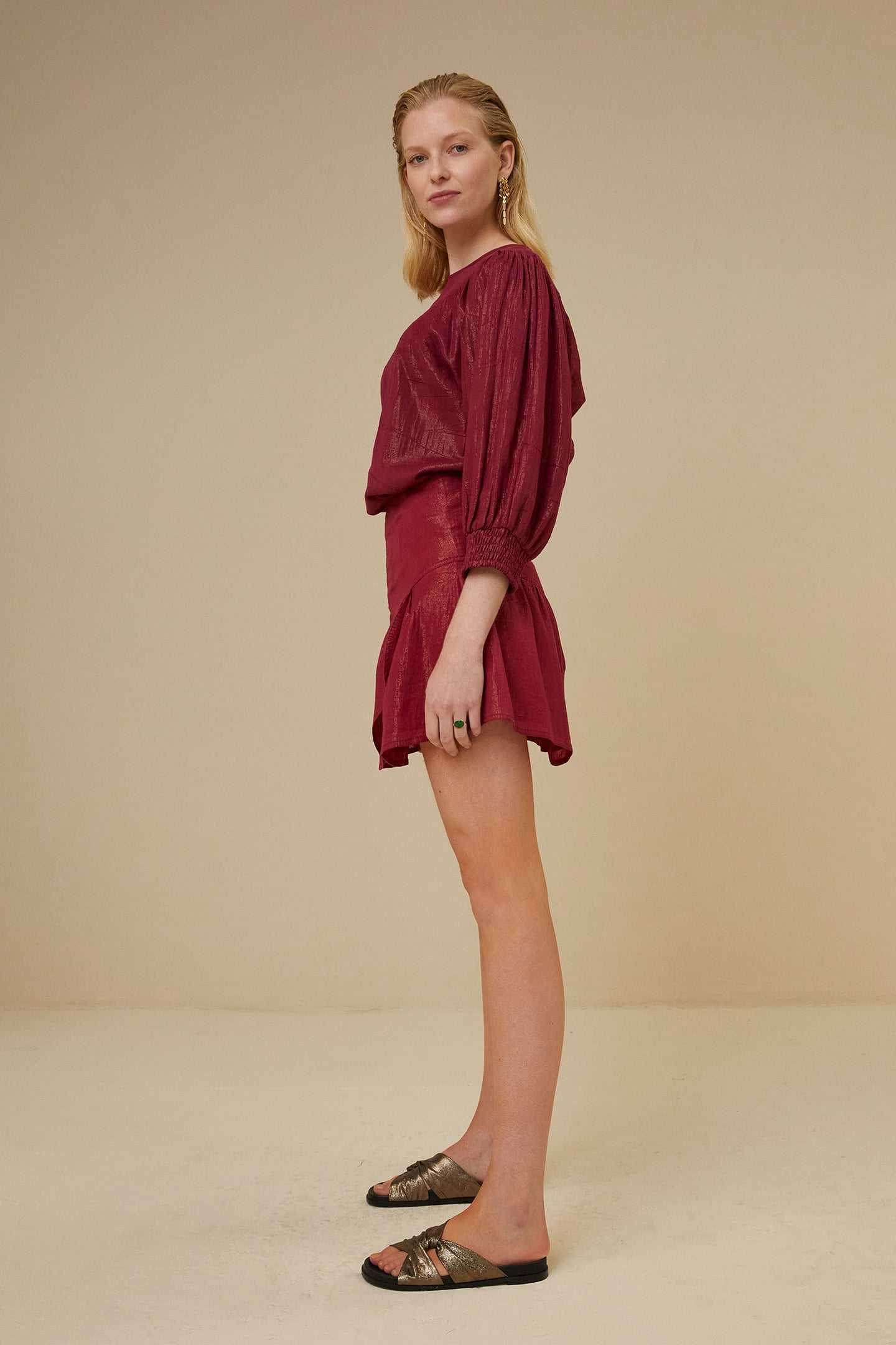 BELLE METALLIC SKIRT GRENACHE 4